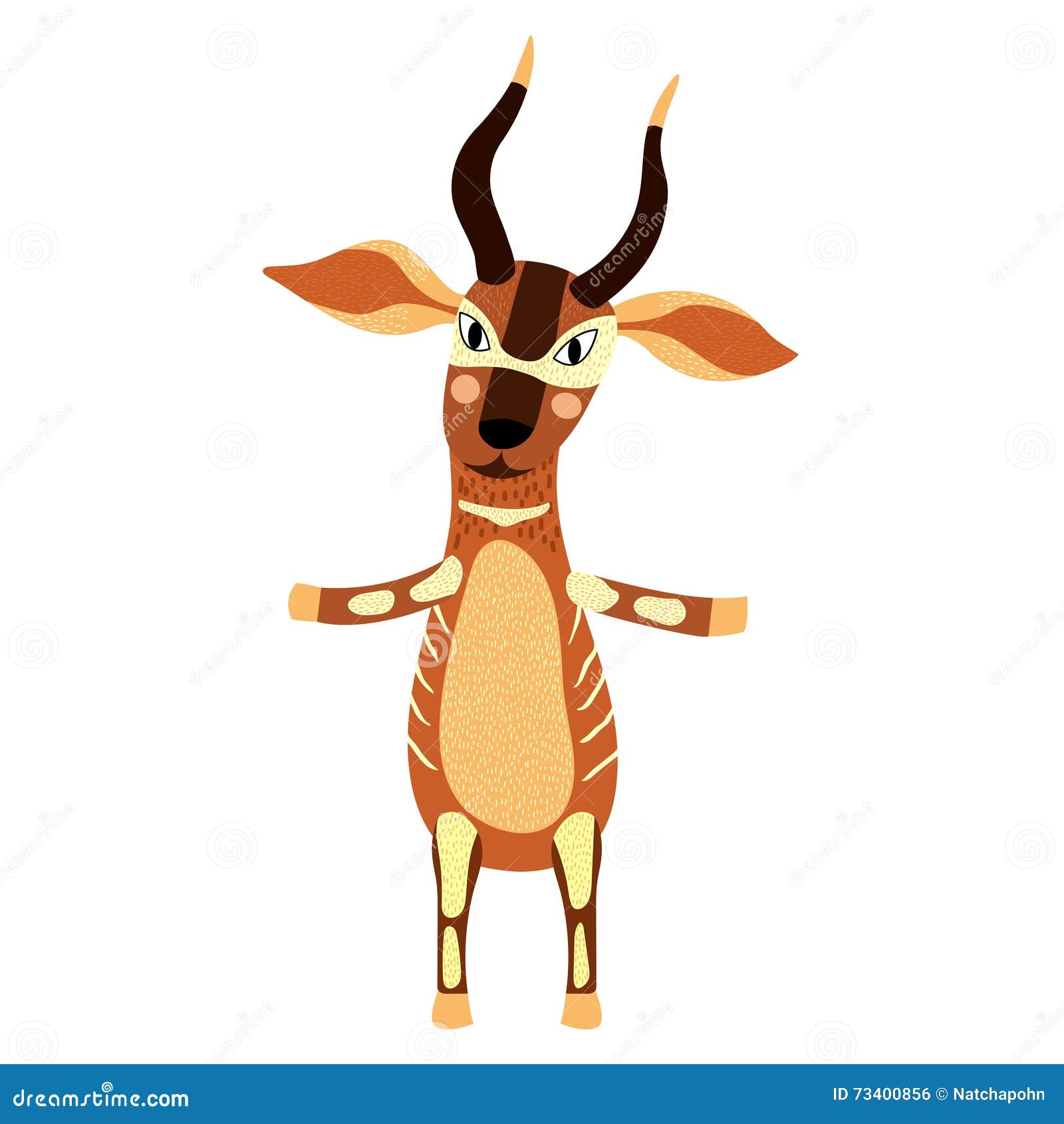 Bongo Standing on Two Legs Cartoon Character. Stock Vector