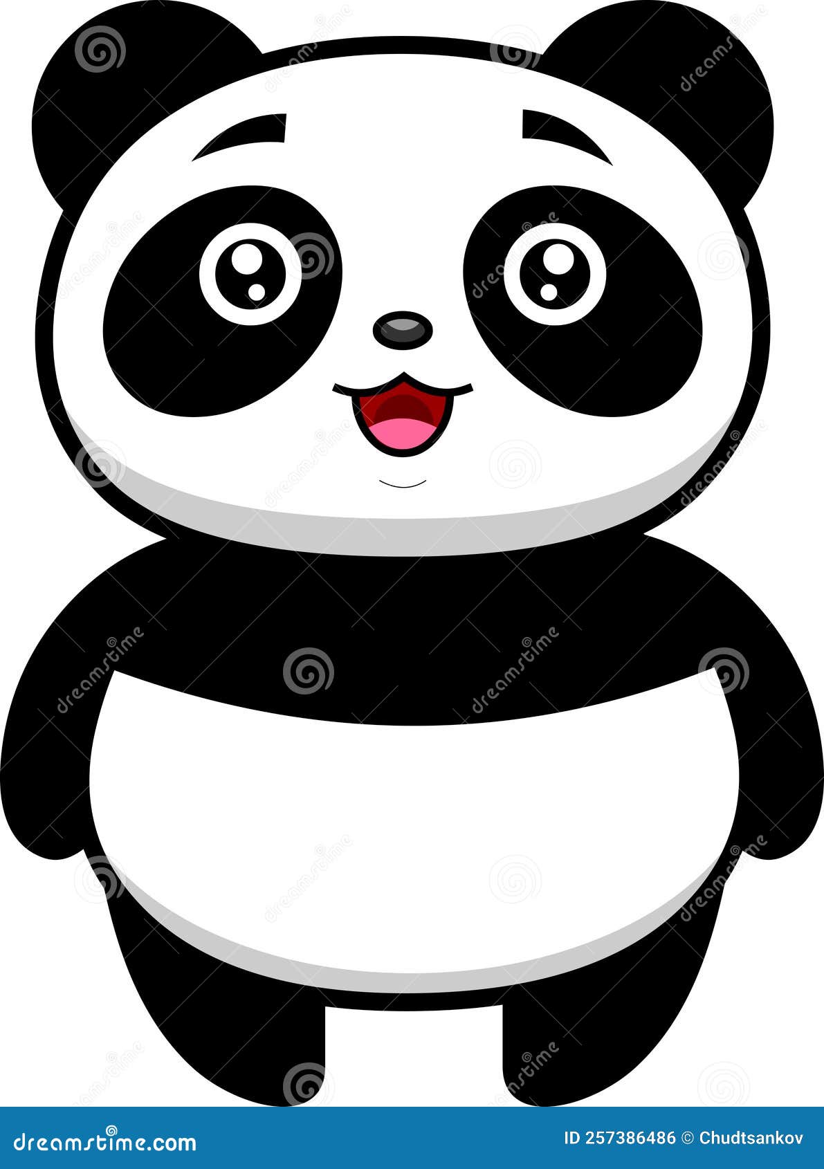 Bonitinha Personagem De Desenho Animado Do Urso Panda Ilustração do Vetor -  Ilustração de preto, panda: 257386486