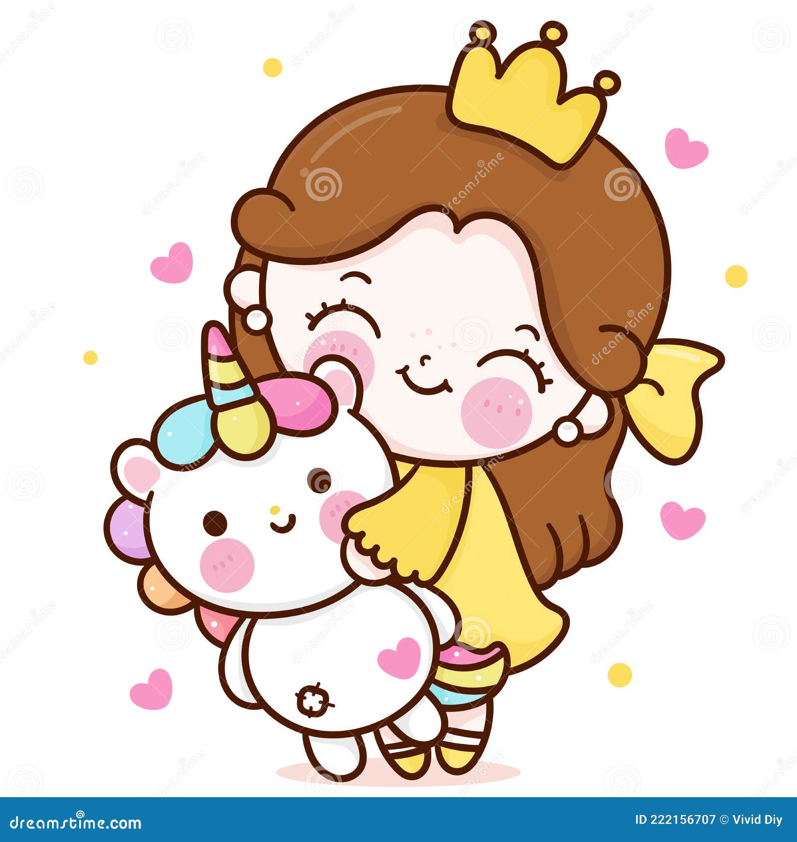 Bonitinha Princesa Desenho Abraçando Boneca Unicorn Fada Peluda Kawaii  Criança Bicarboninha Vai Para O Quarto Ilustração do Vetor - Ilustração de  quarto, convite: 222156707