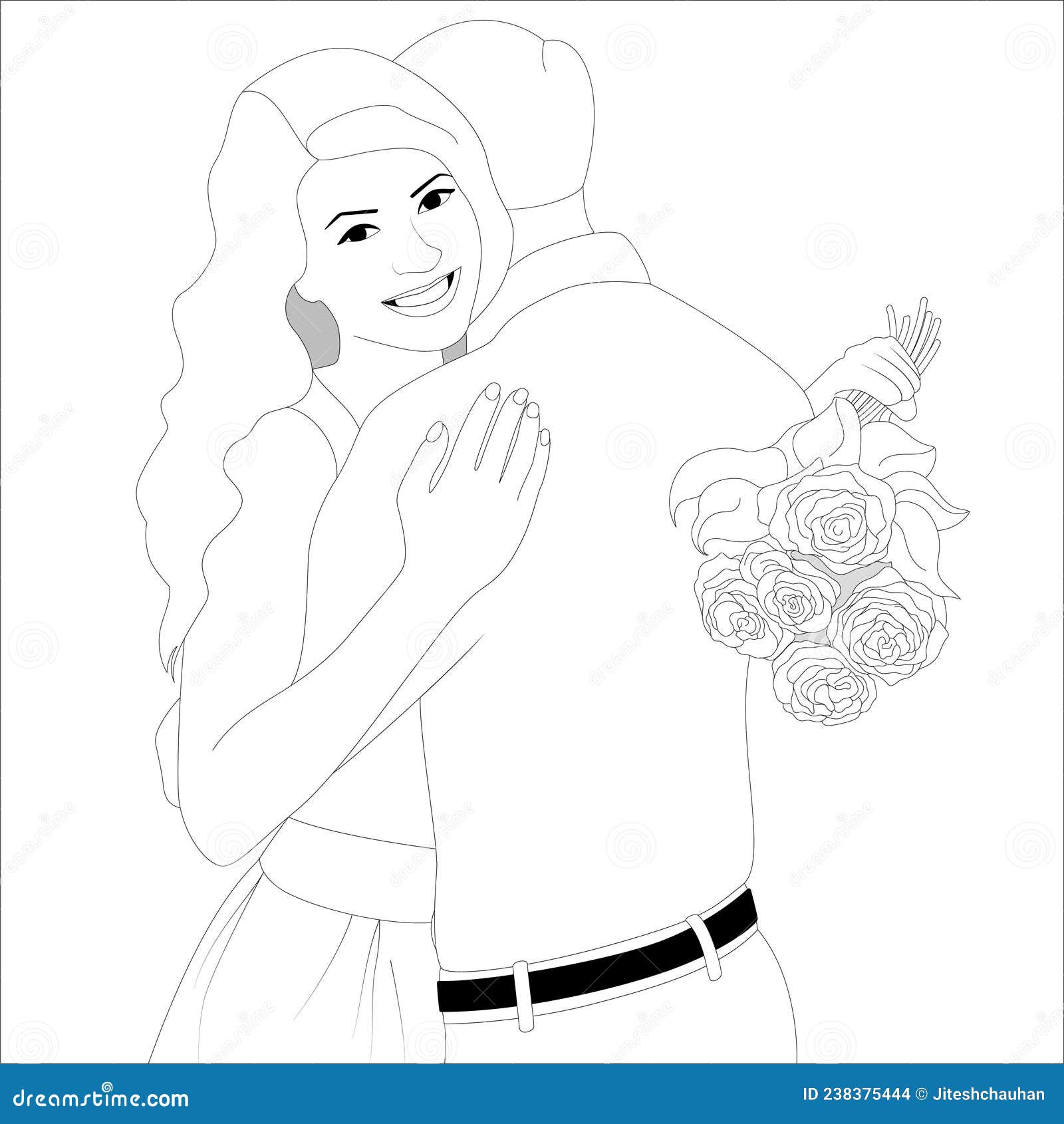 casal beijando ilustração de contorno de personagem em fundo