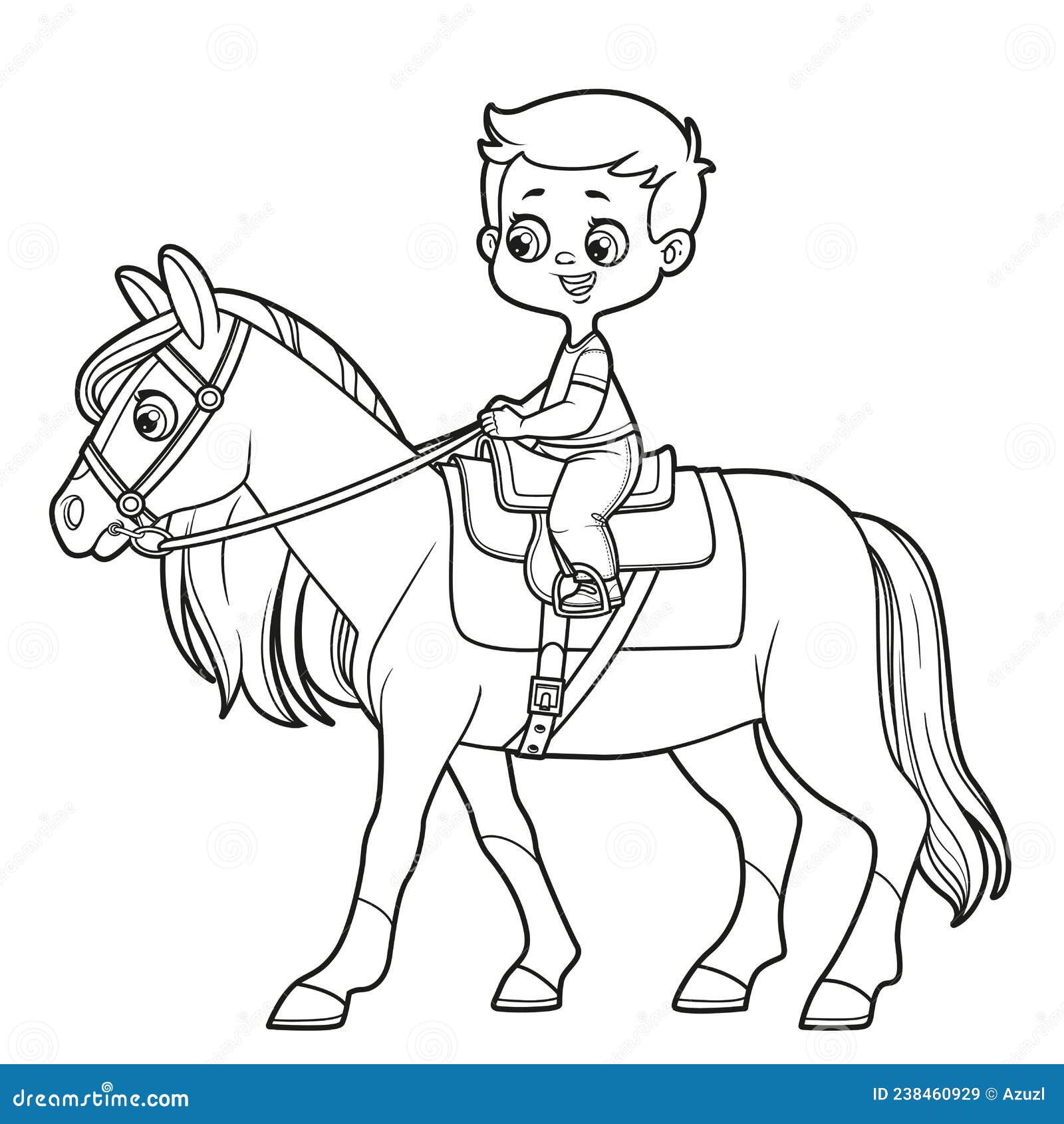 Desenhos para colorir de desenho de um cavalo com sua sela para colorir  