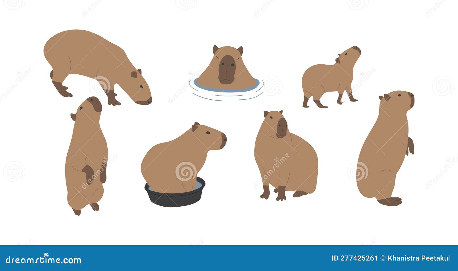 Ilustração Vetorial Do Estilo Cartoon De Capybara De Saudação De