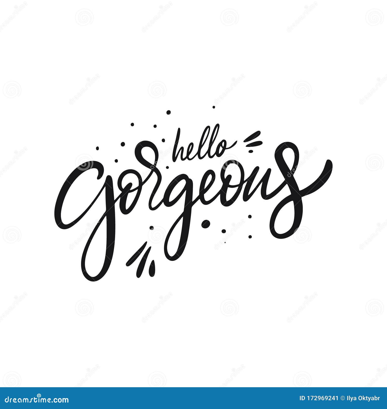 Bonjour Citation D Ecriture Tiree Par La Main En Or Isole Sur Le Fond Blanc A L Encre Noire Illustration De Vecteur Illustration Du Lettrage Salutation