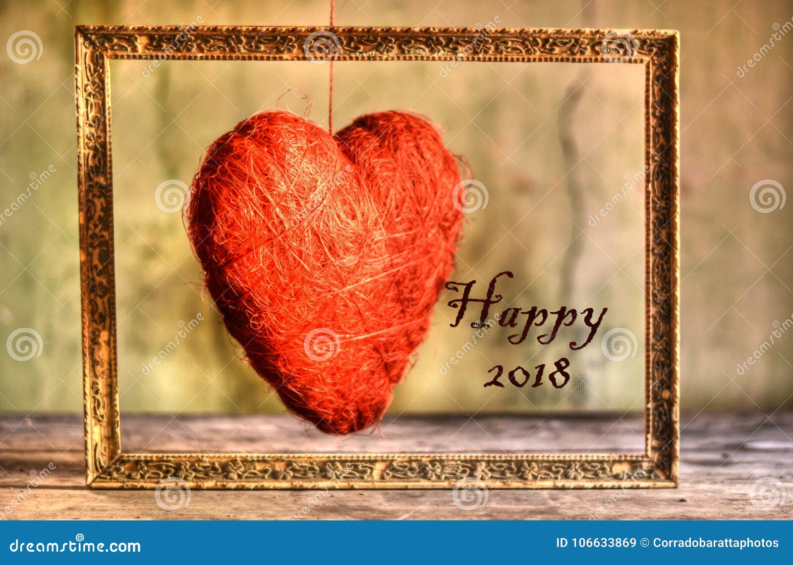 Carte de voeux - Bonne année haut les coeurs