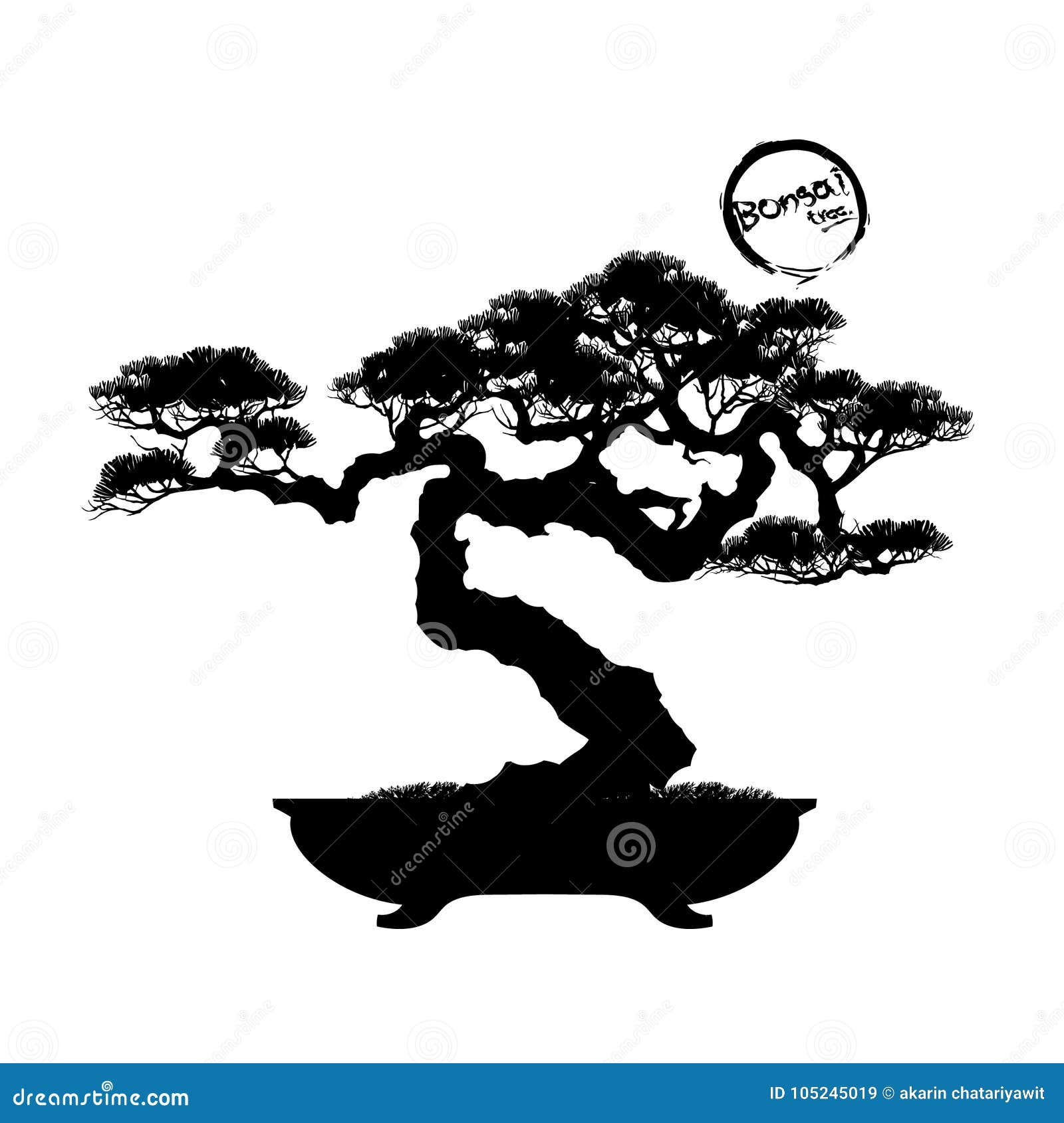 Vector Of Bonsai Tree On Background Stock Vector Illustration Of Illustration Branch 105245019