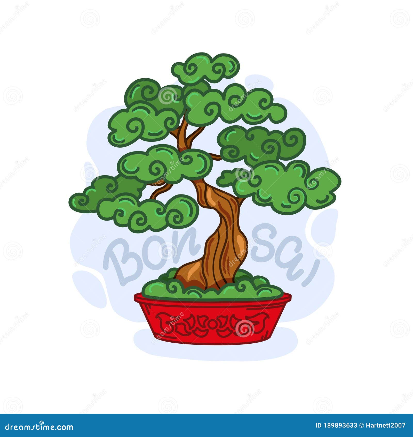Bonsai Tree Cartoon Vector Illustration. Stock Vector Illustration of