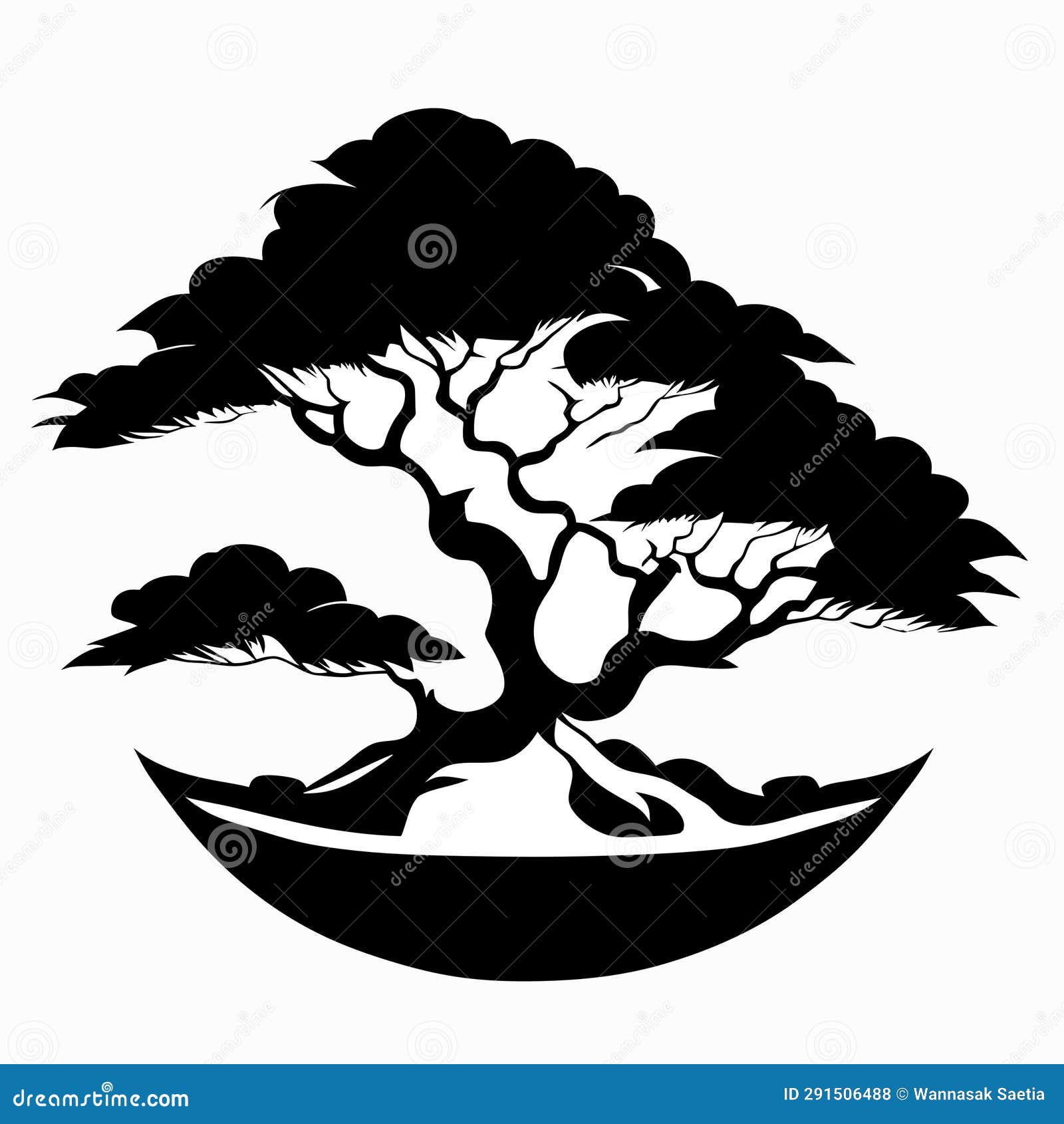 Bonsai tree in a pot. stock illustration. Illustration of bonsai