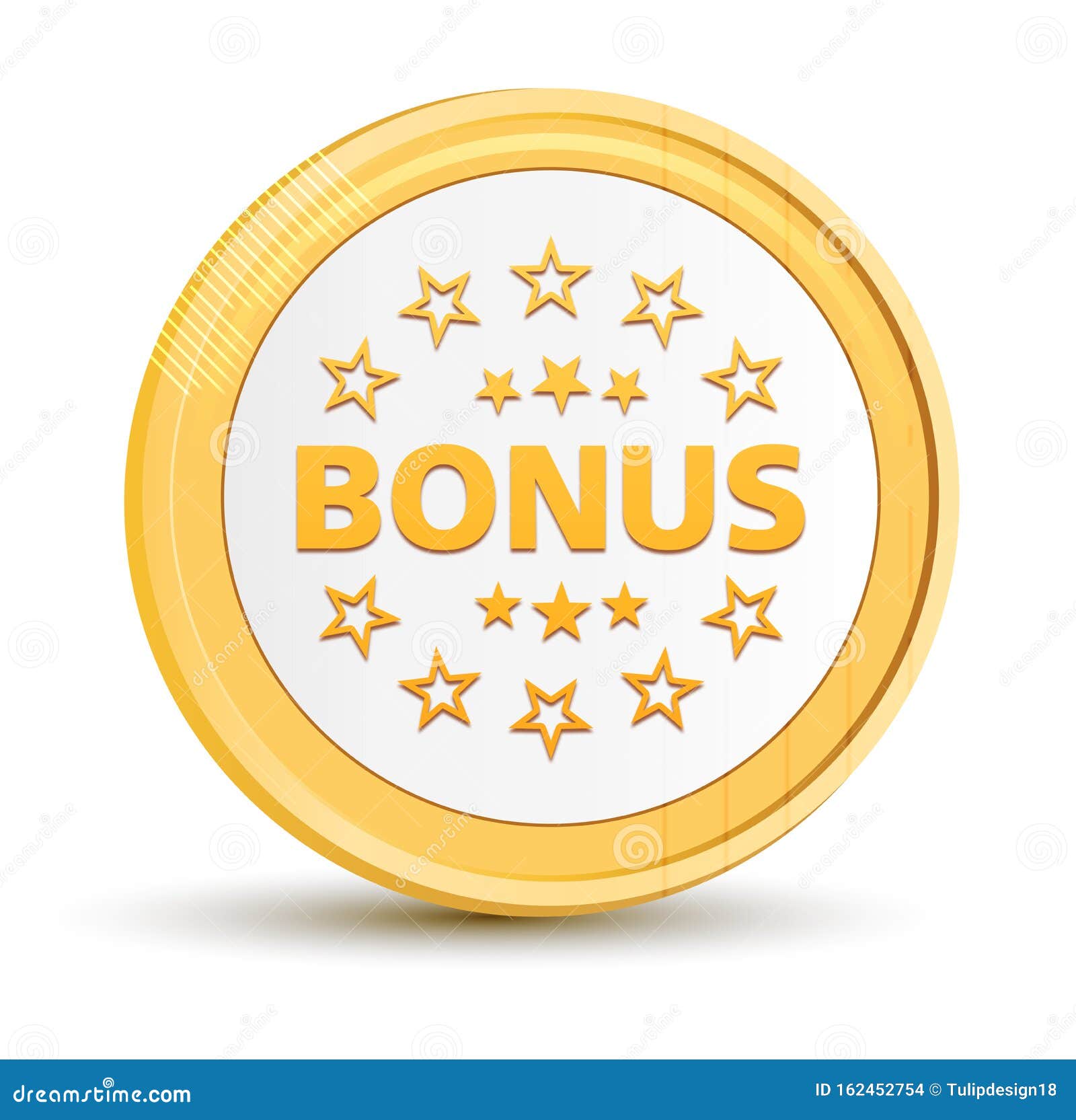 Bonus Badge Icon Gold Round Button Golden Coin Shiny Frame Luxury Concept Abstract Illustration Isolated On White Background Stock Illustration Illustration Of Border Star 162452754
