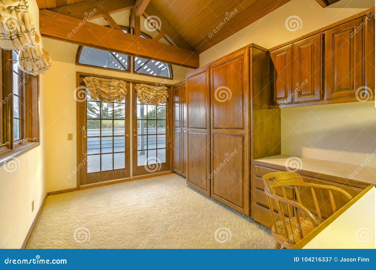 Bonus Room With Vaulted Ceilings That Could Be An Office Stock