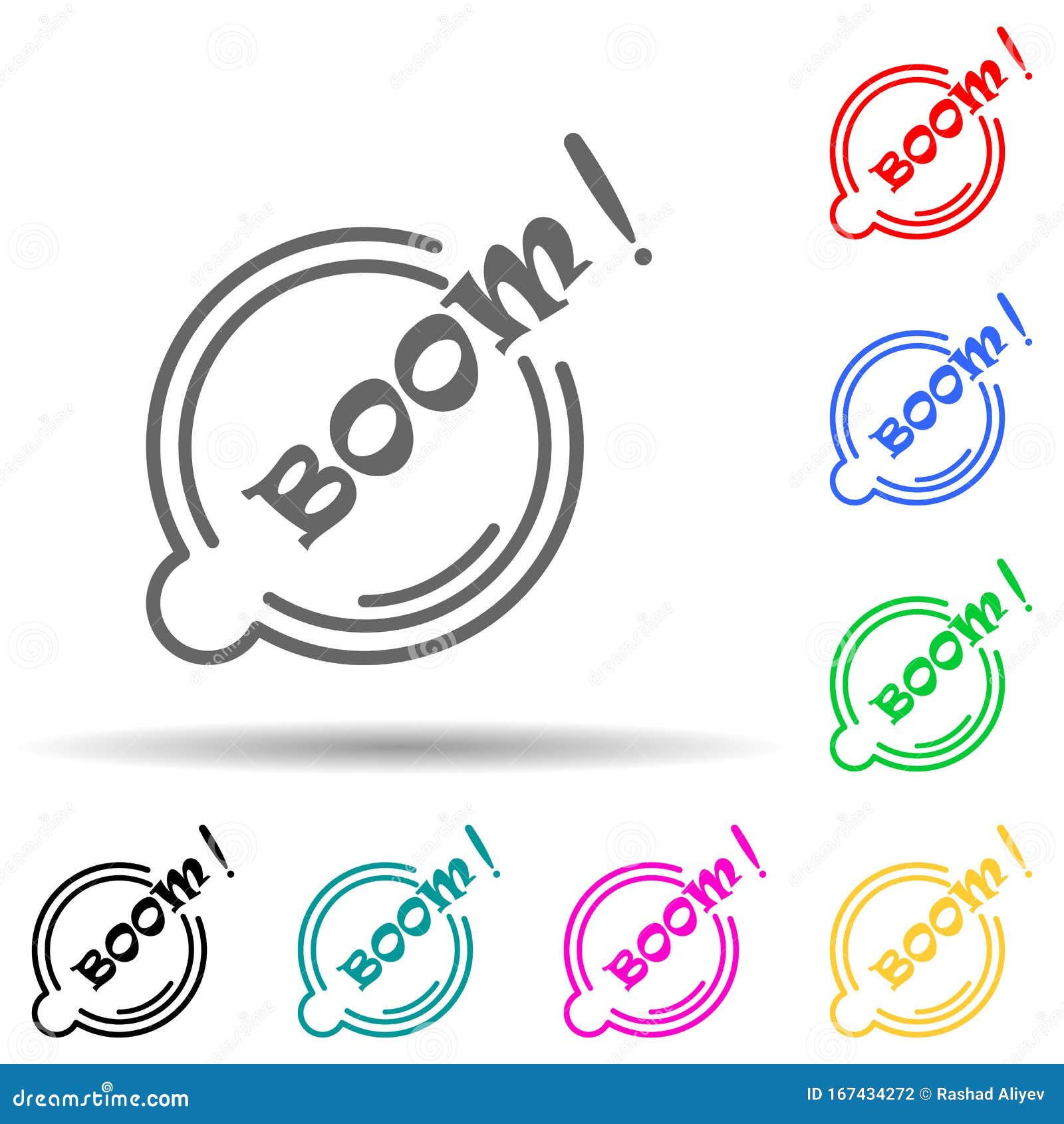 boo bubble halloween multi color style icon. simple thin line, outline  of halloween icons for ui and ux, website or mobile