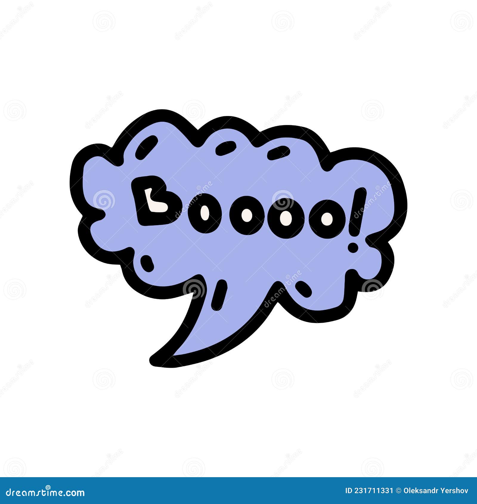 boo bubble speech color  doodle simple icon