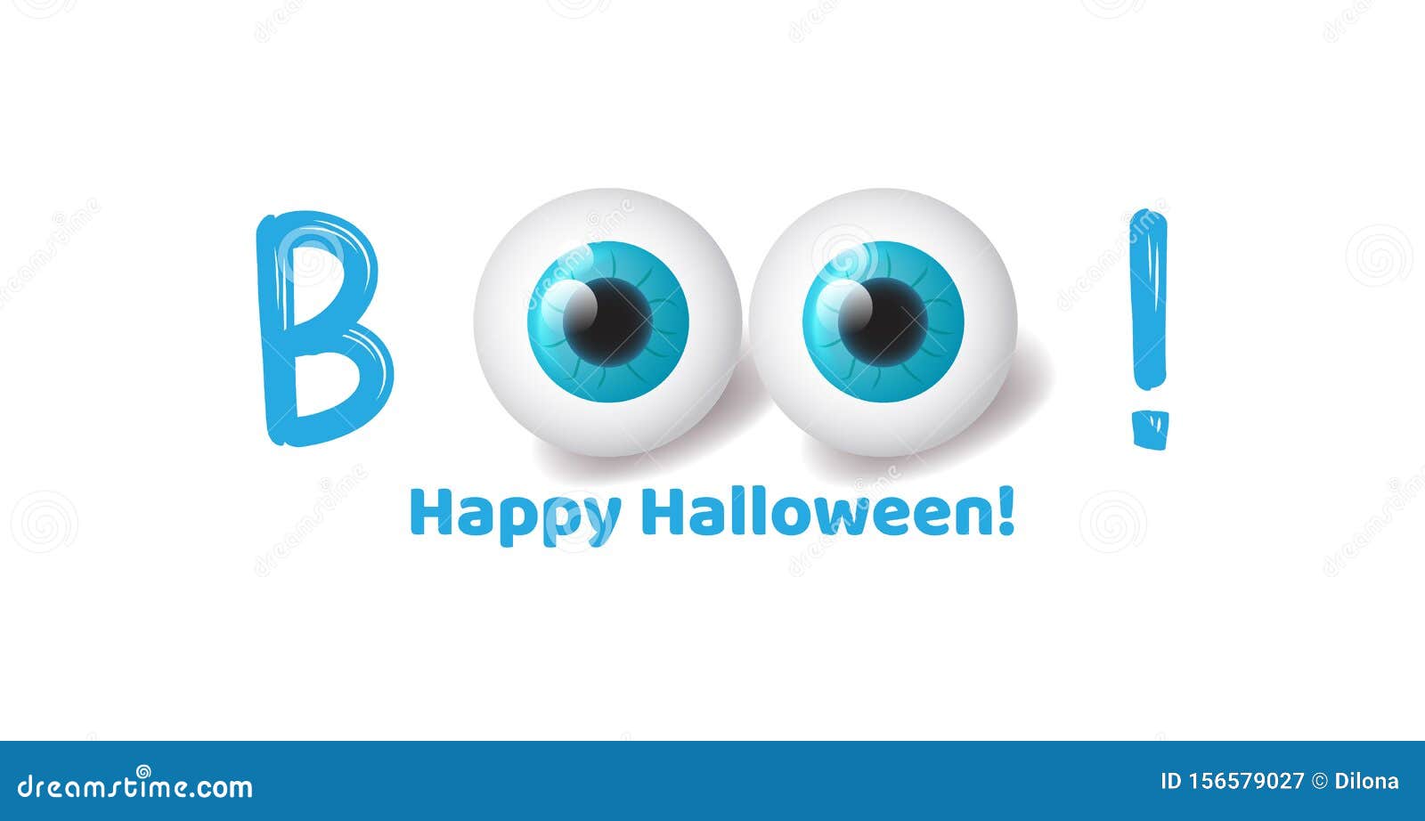 boo. halloween banner background with realistic 3d eyes. lettering, poster, card  concept.  