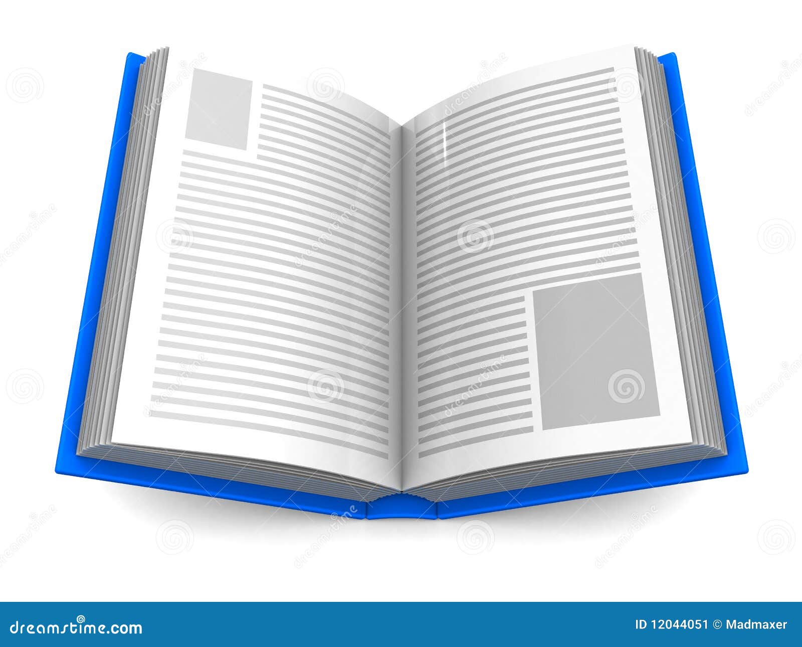 3d illustration of generic book template over white background