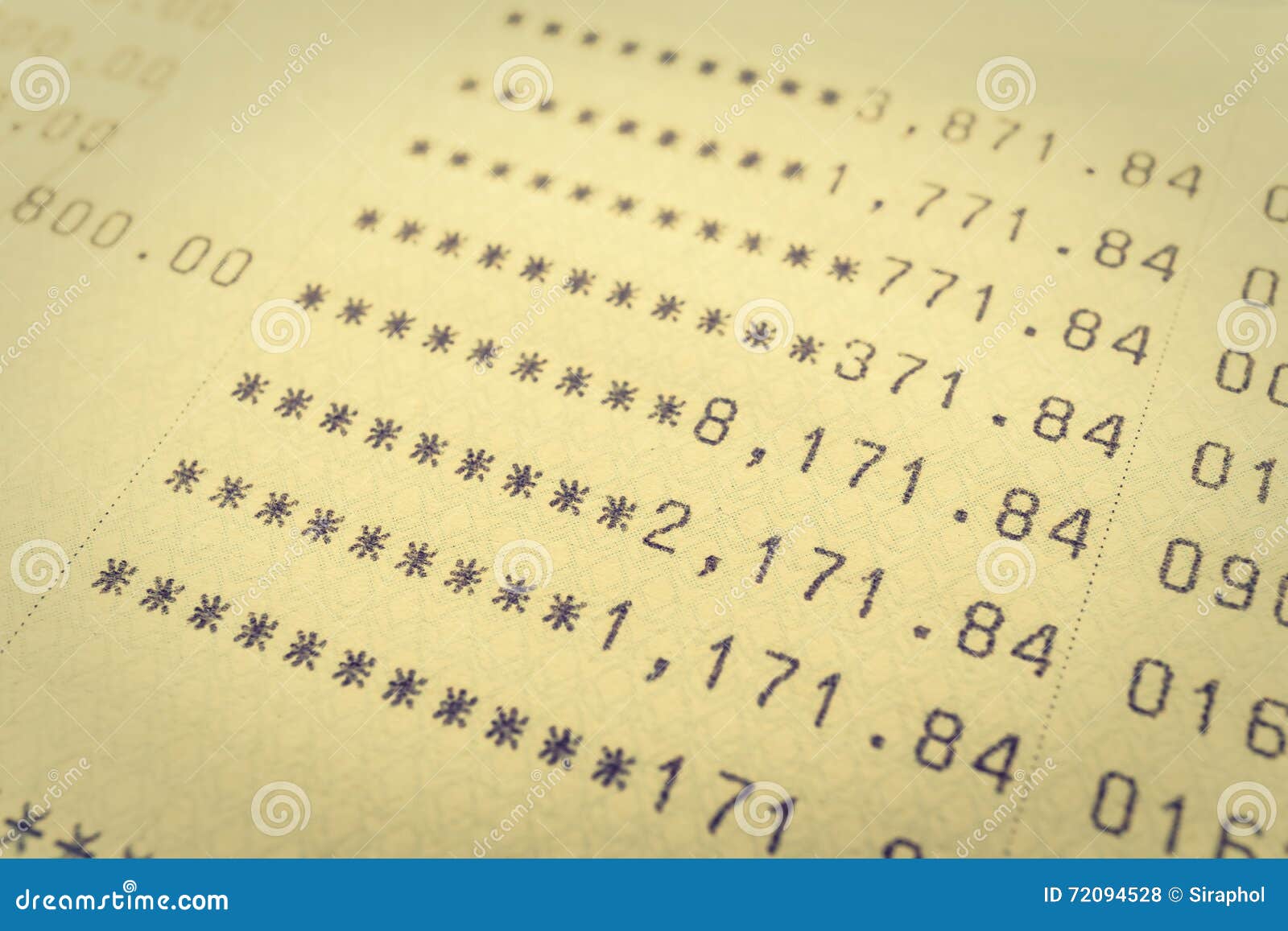 Book Bank Statement Account Stock Photo Image of finance 72094528