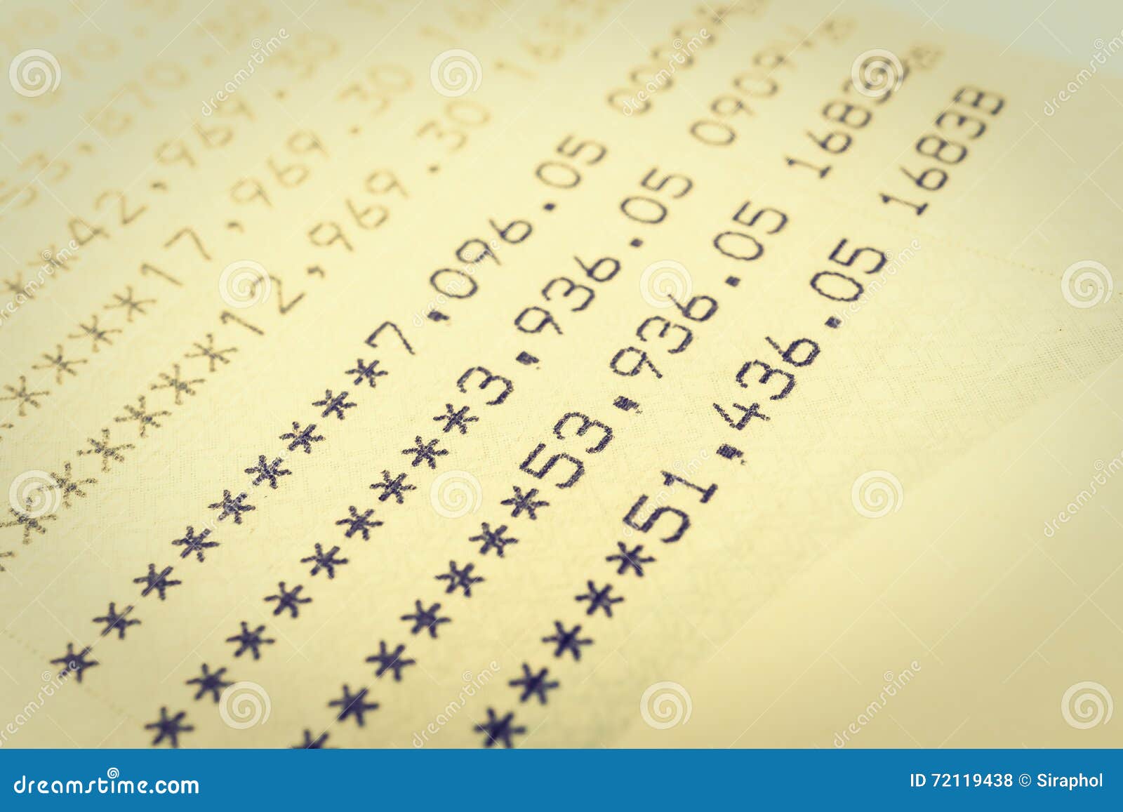Book Bank Statement Account Stock Photo Image of paper, banking 72119438