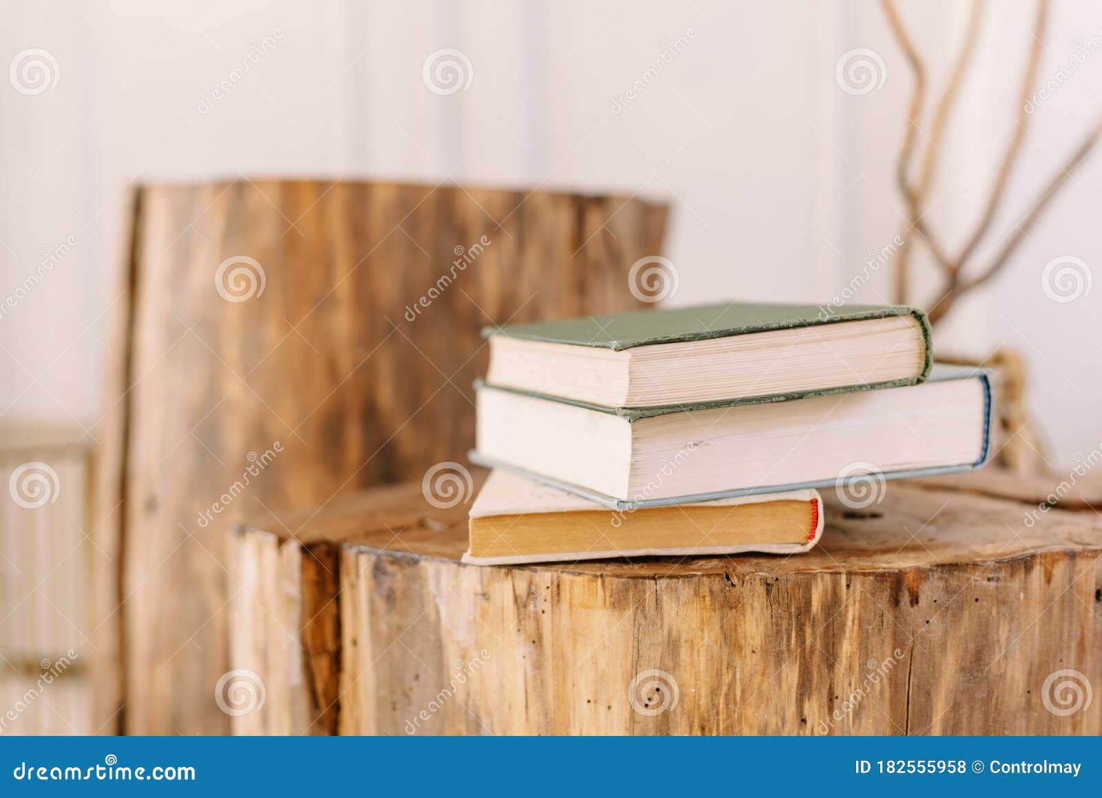Book on a Bedside Table Made of Wood Stock Photo Image of pastel