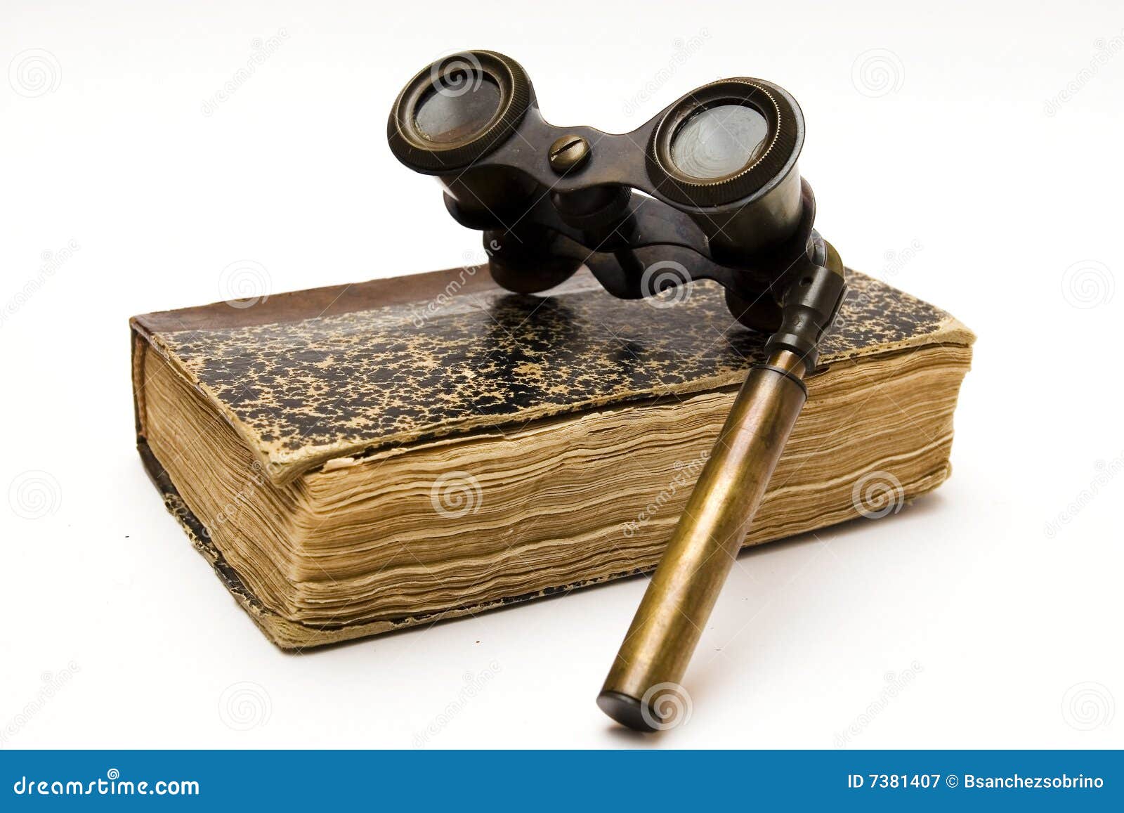 Book and binoculars stock image. Image of collector, rest 7381407