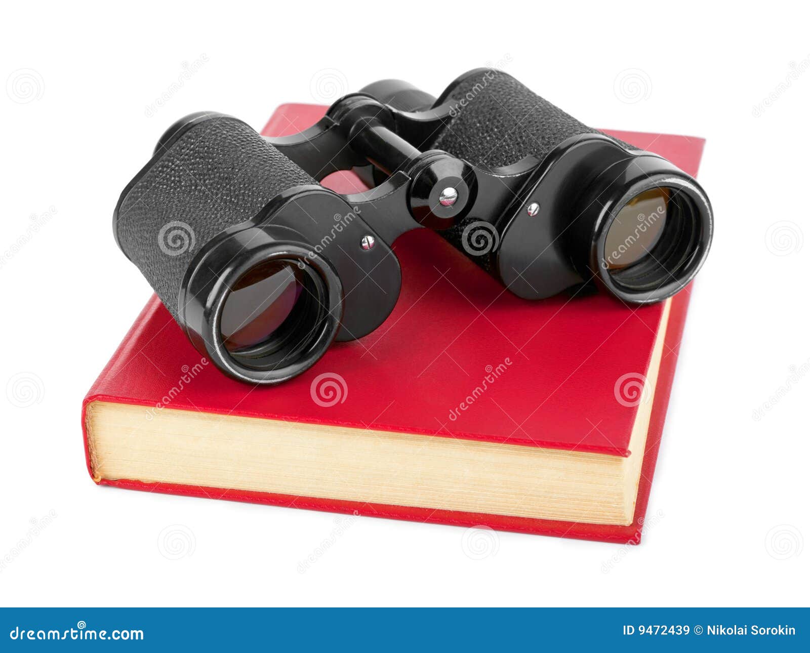 Book and binoculars stock image. Image of exploration 9472439
