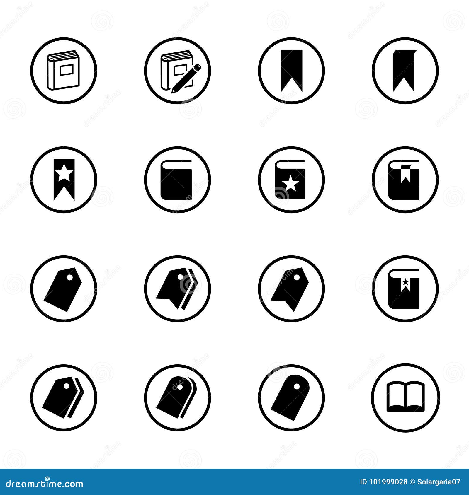 Book and Bookmarks Icon Vector Iconic Design Stock Vector