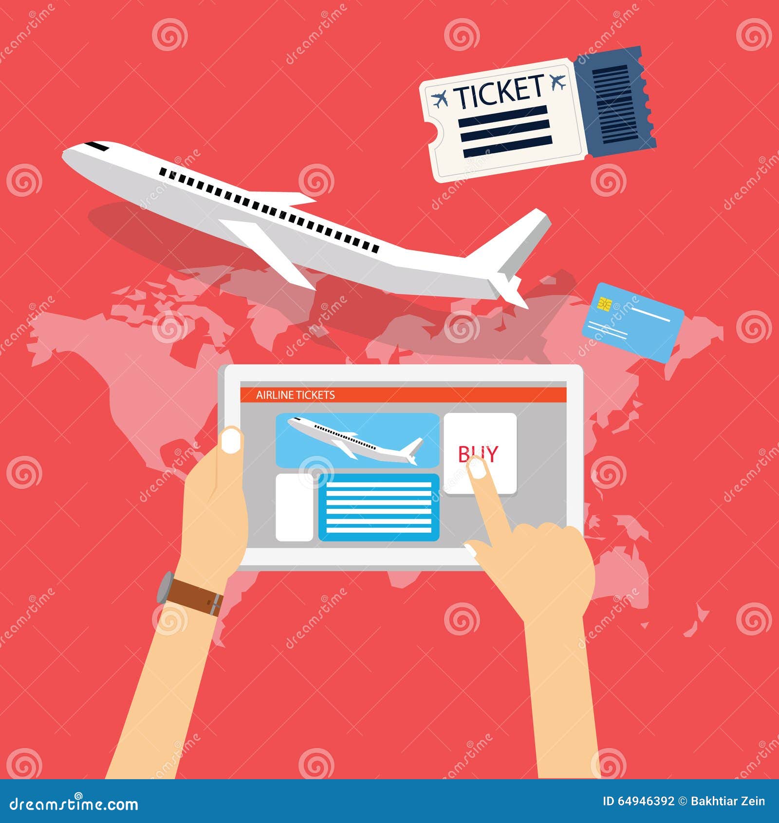 Book Buy Plane Flight Ticket Online Via Internet For