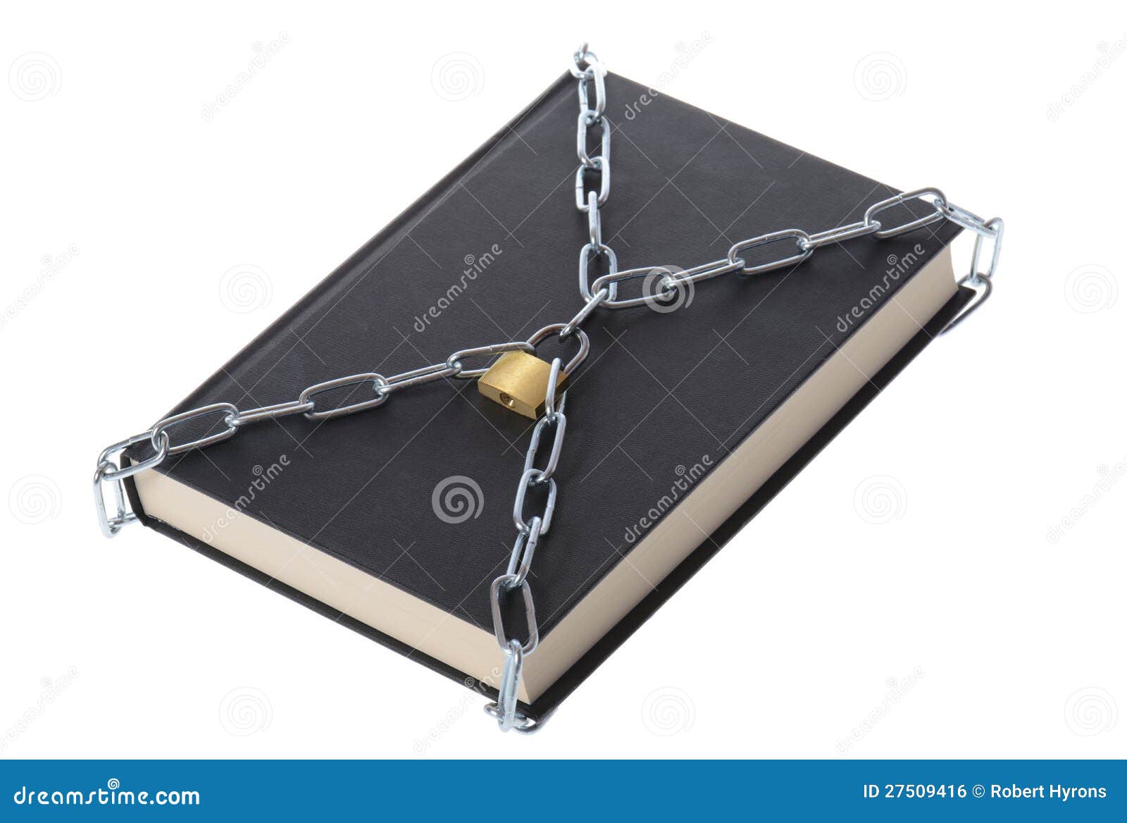 Book in chains stock photo. Image of link, access, data 27509416