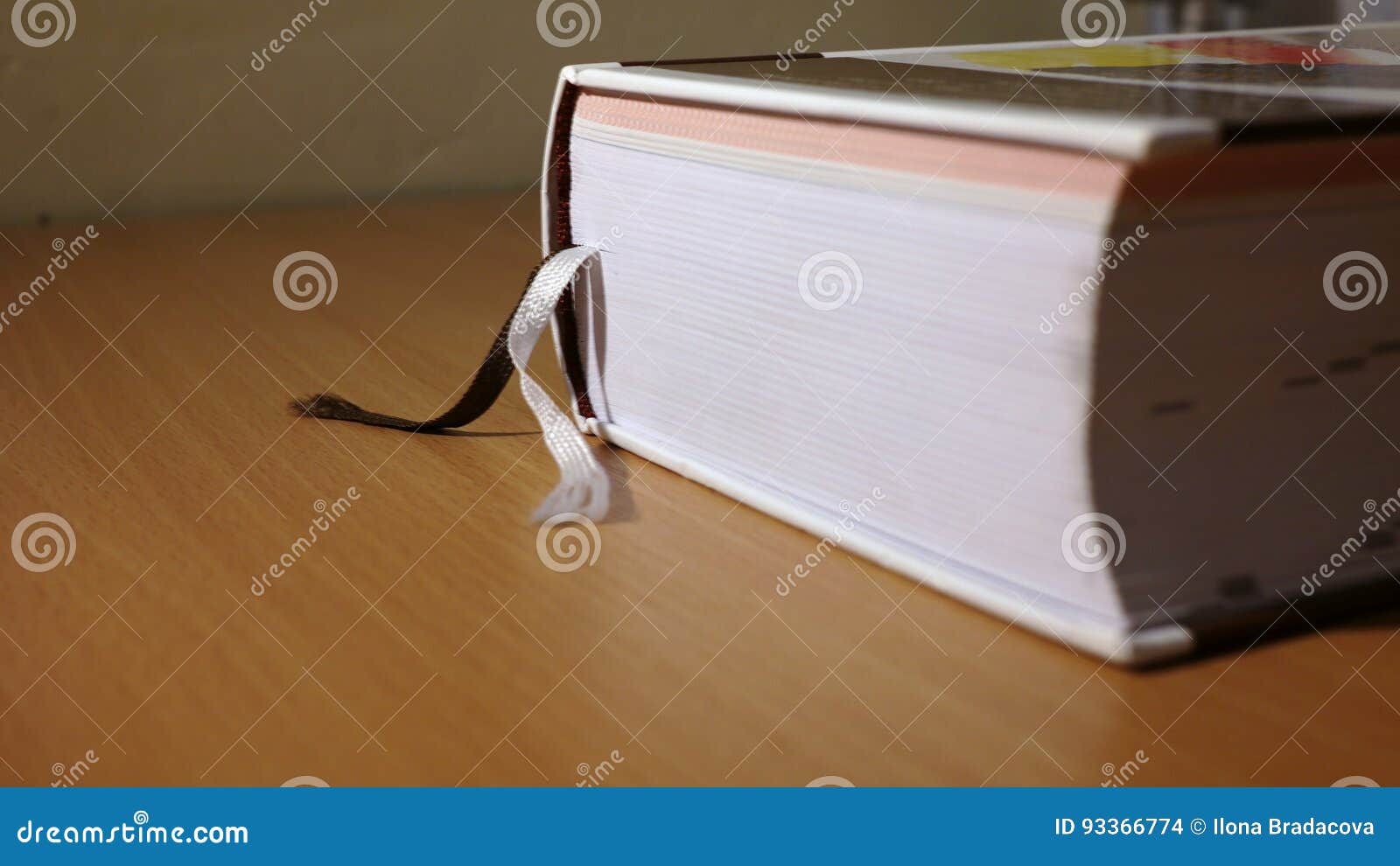 Old Thick Dictionary Closeup With Alphabetical Order Markings On A