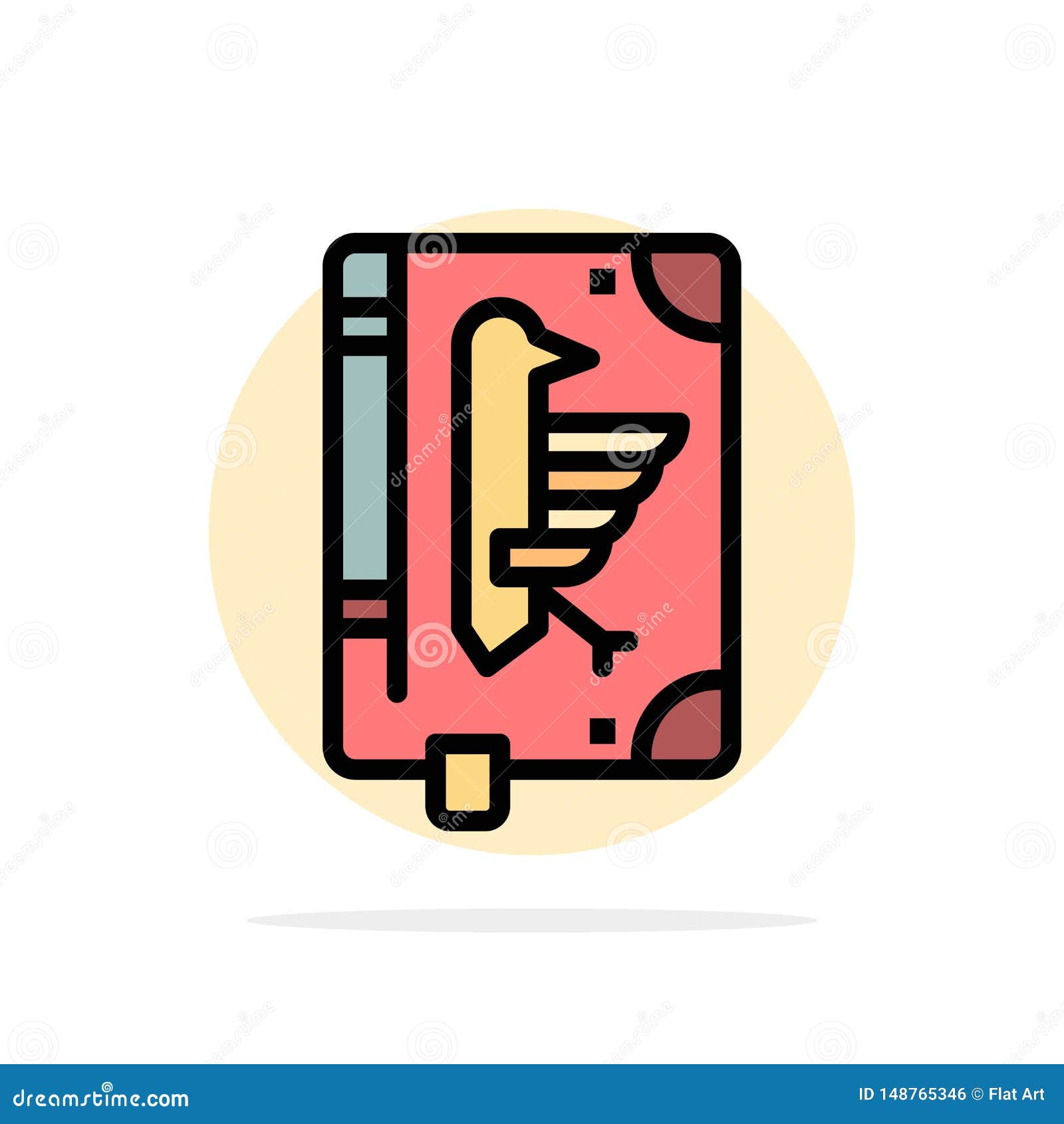 book, codex, constitution, declaration, edict abstract circle background flat color icon