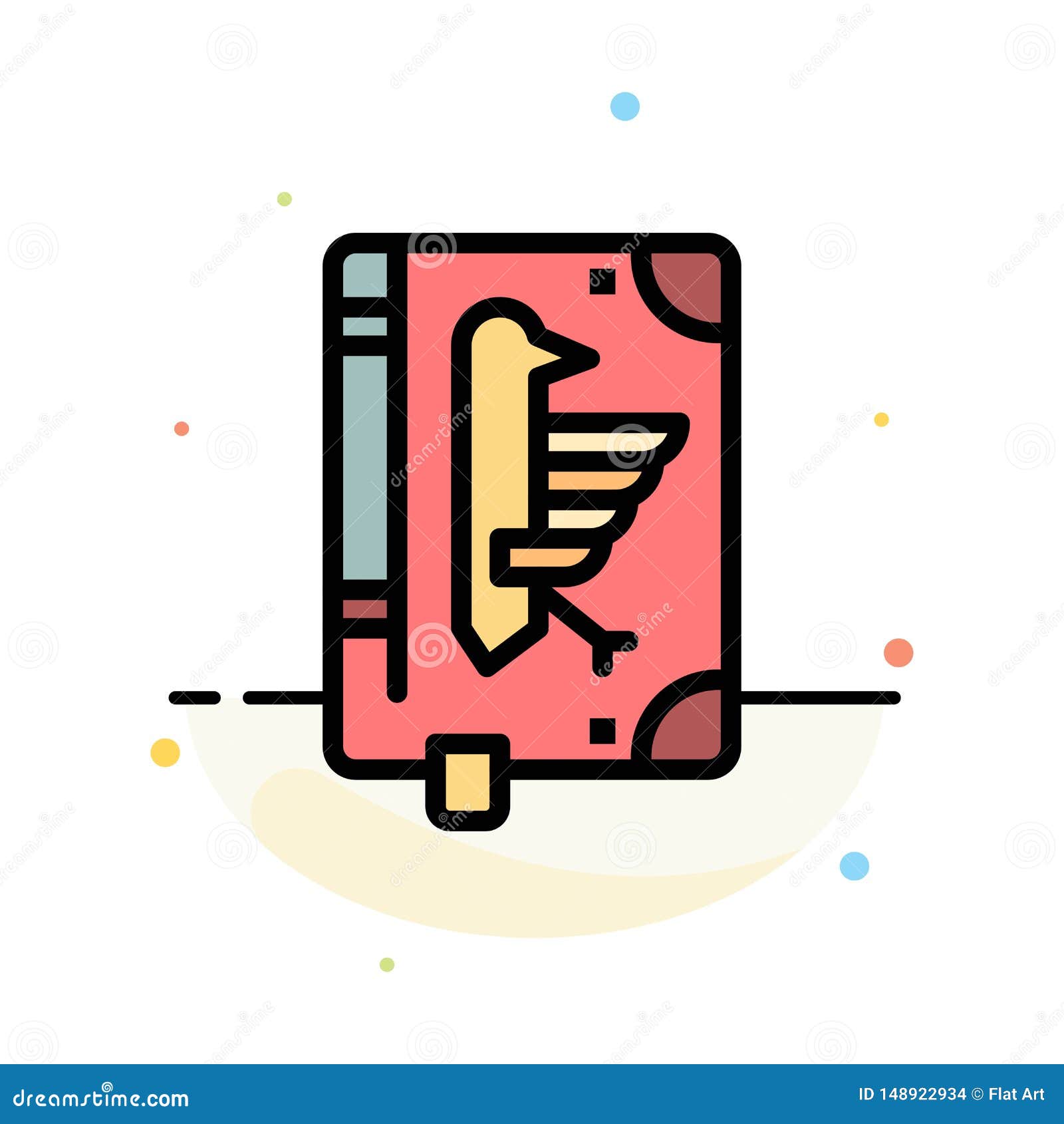 book, codex, constitution, declaration, edict abstract flat color icon template