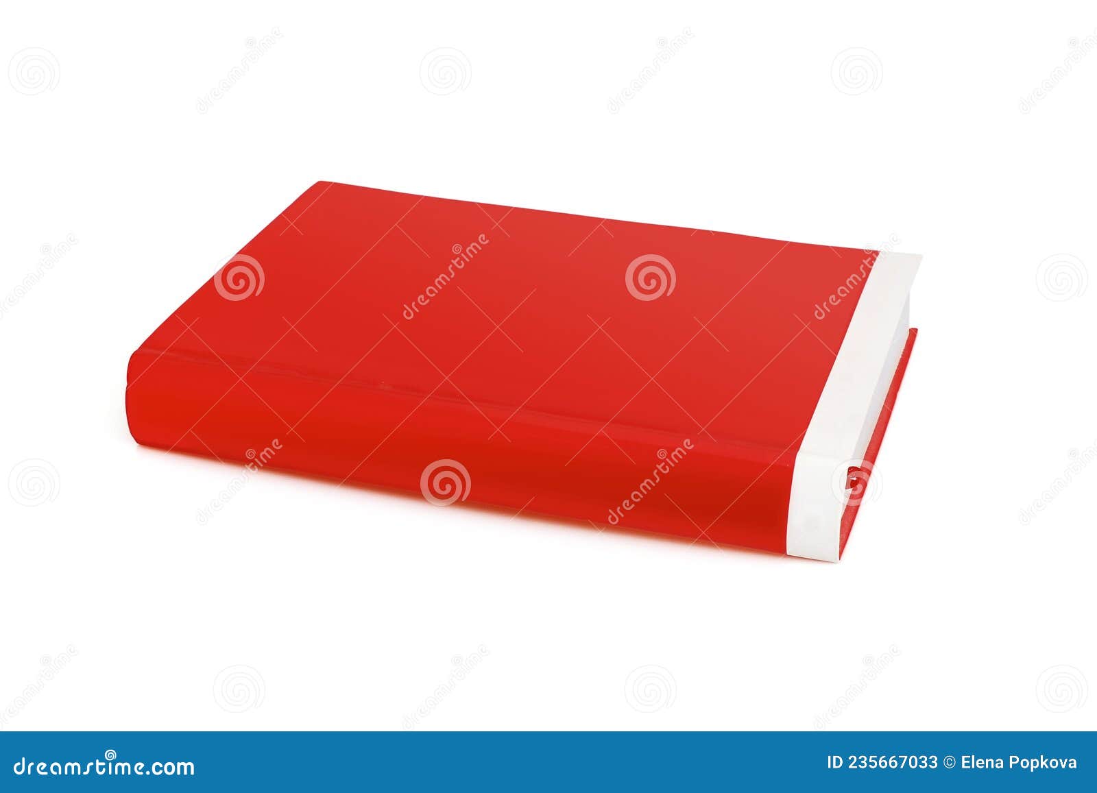 Book in Colour Cover with White Sheets Isolated on a White Background