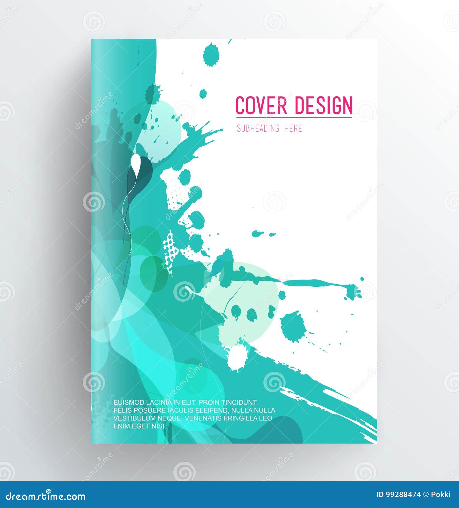 Book Cover Design Template with Abstract Splash. Stock Vector