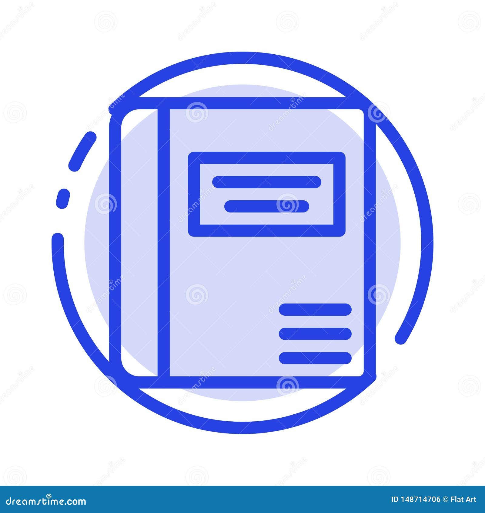 Book, Education, Medical Book, Medical Blue Dotted Line Line Icon Stock