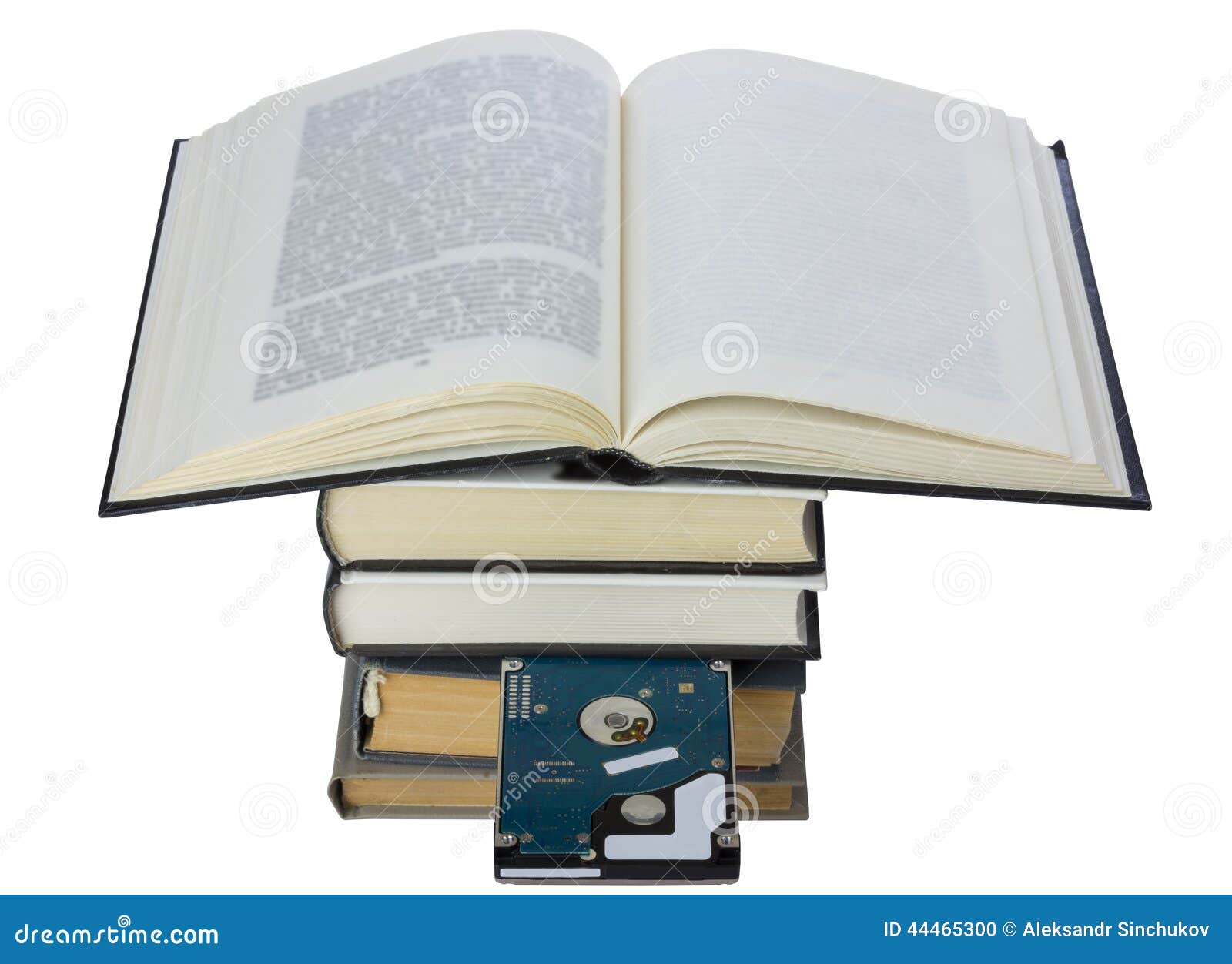 Book with Embedded Hard Drive Stock Photo Image of open, background