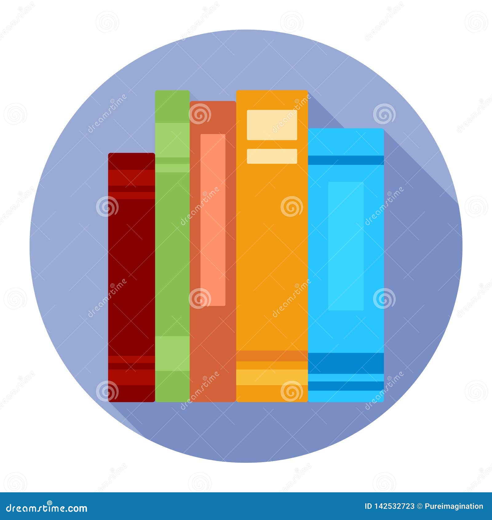 Book Flat Icon On Blue Background For Any Occasion Stock Vector Illustration Of Ebook Magazine
