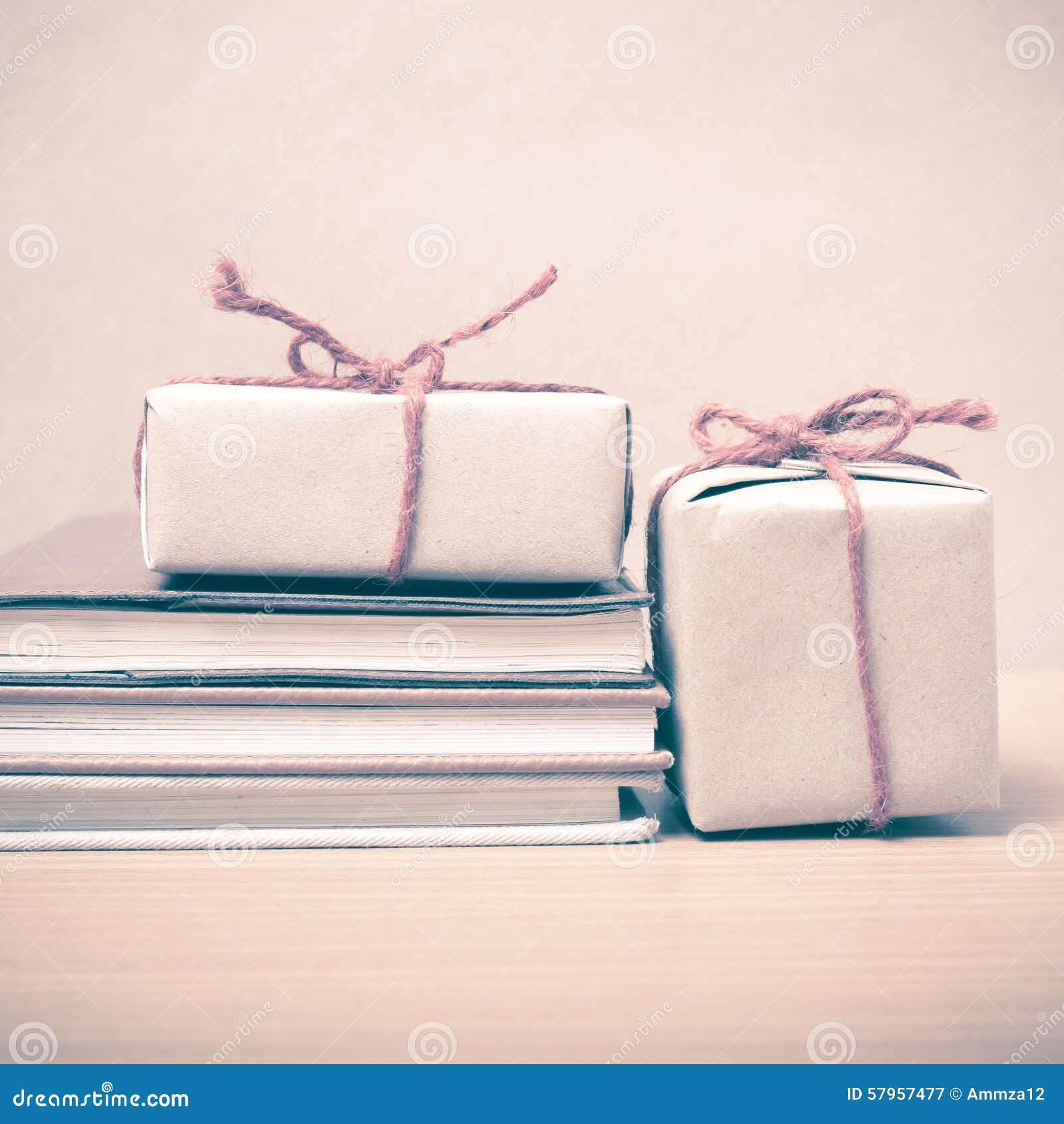Book with Gift Box Vintage Style Stock Image Image of aged