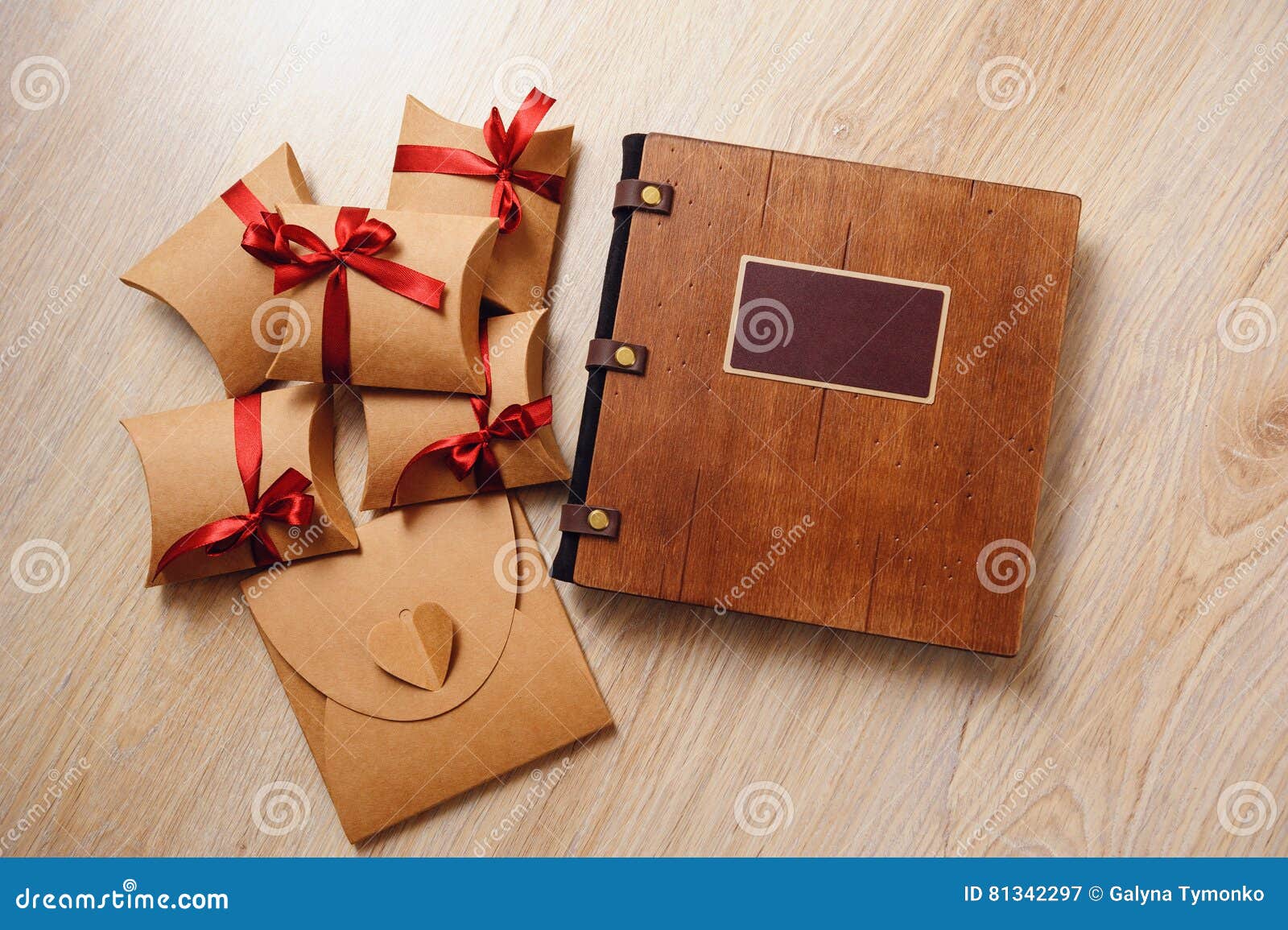 Book and Gift Boxes on Wooden Background Stock Image Image of