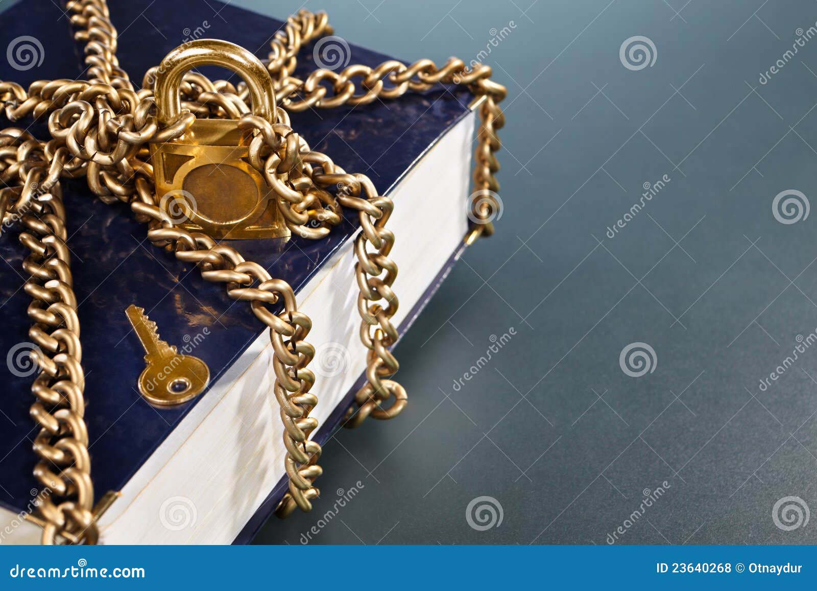 Book with Golden Chain and Lock Stock Photo Image of book, education 23640268
