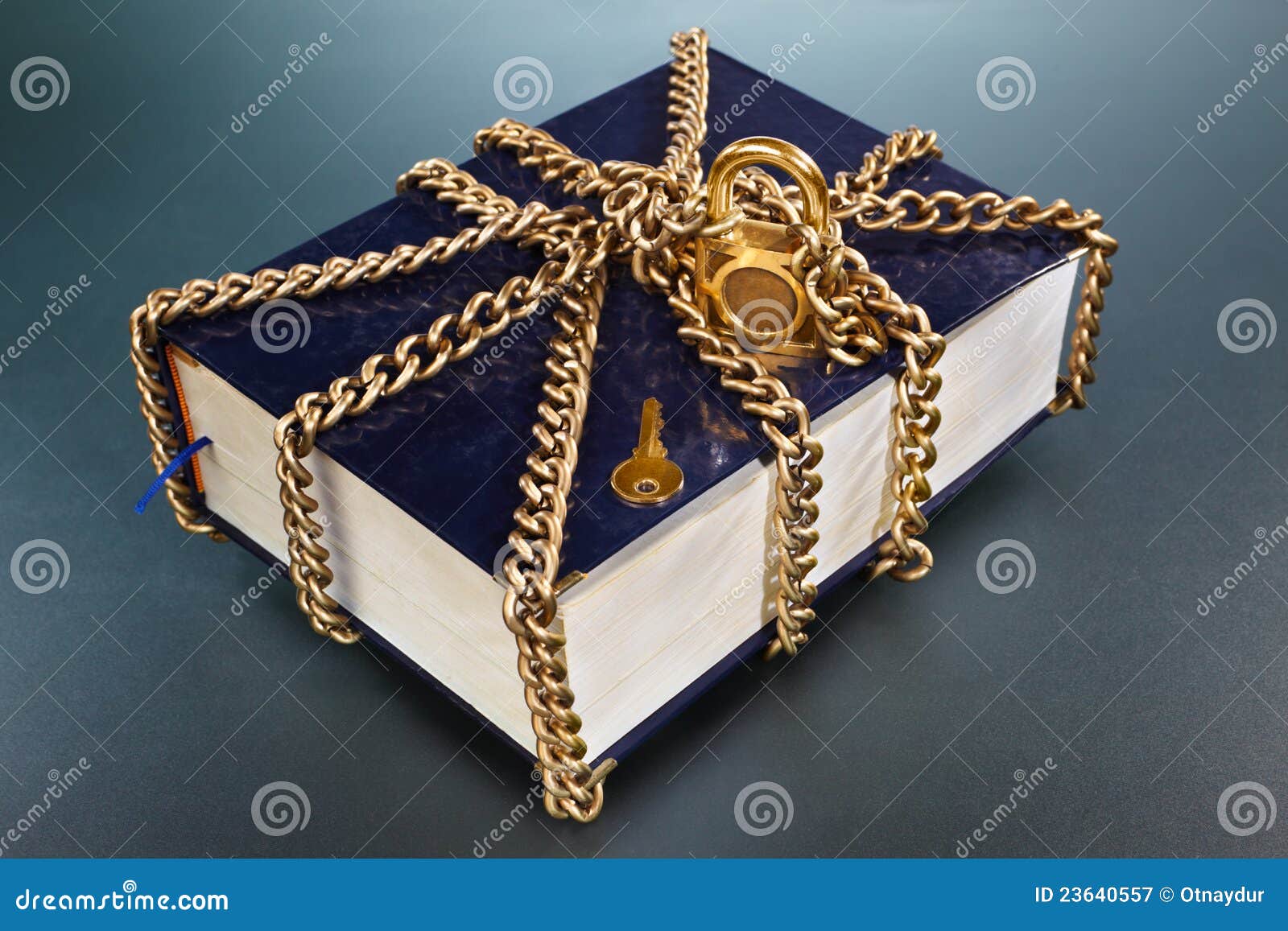 Book with Golden Chain and Lock Stock Image Image of journal, knowledge 23640557