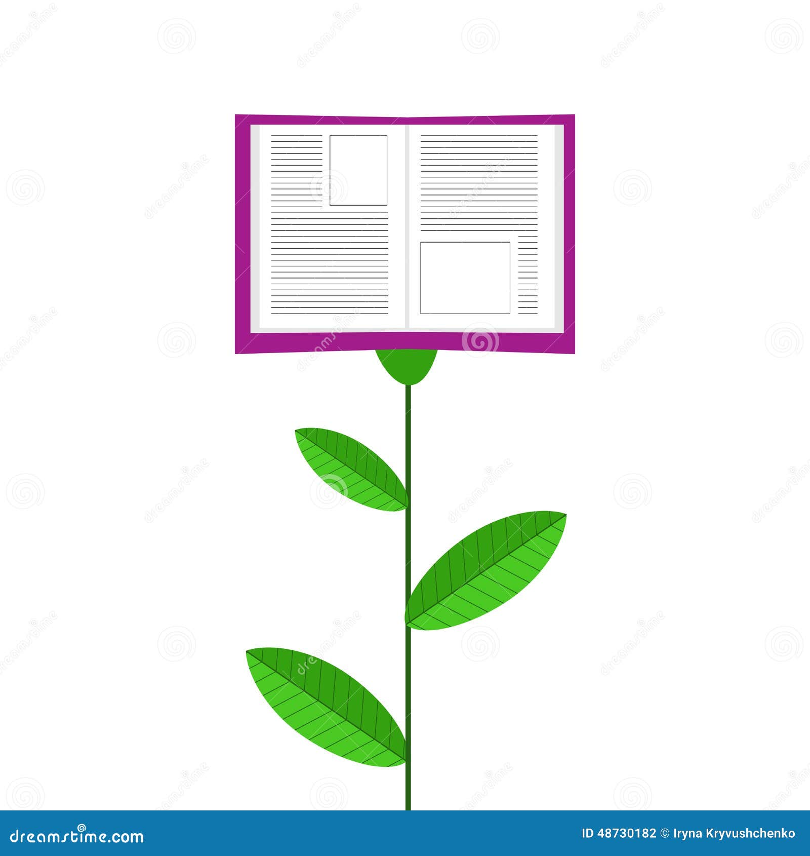 book grows like flower.  