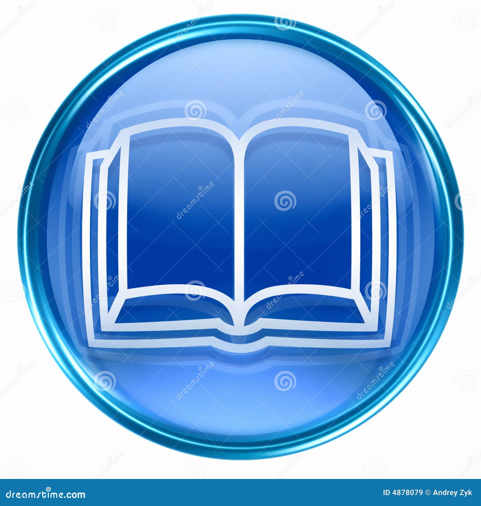 Book icon blue stock illustration. Illustration of closeup 4878079