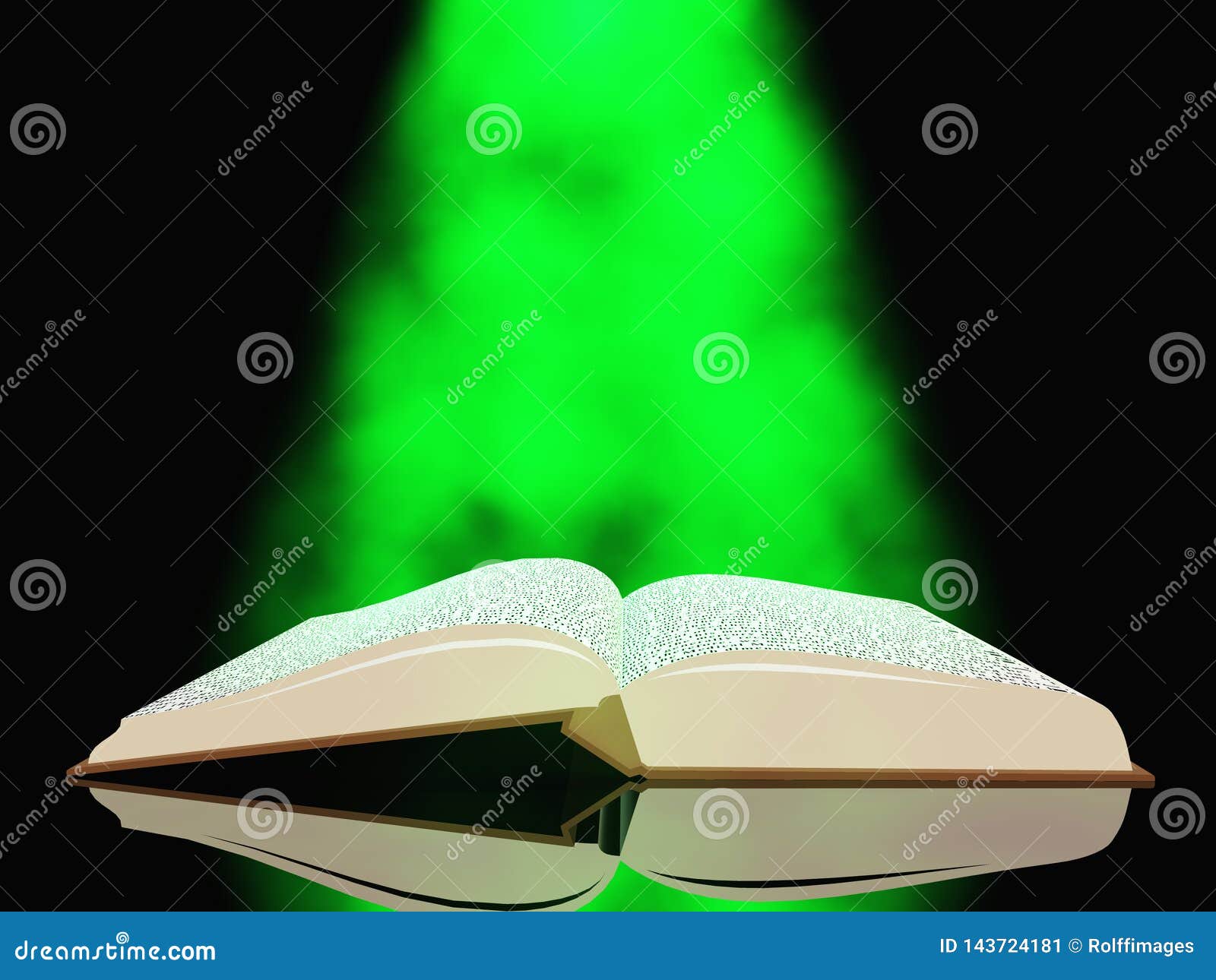 Book with light stock illustration. Illustration of fairytale 143724181