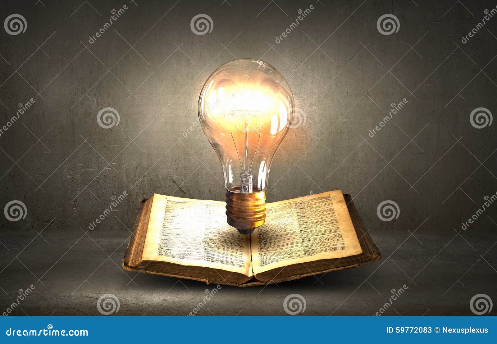 Book and light bulb stock image. Image of learn, research 59772083