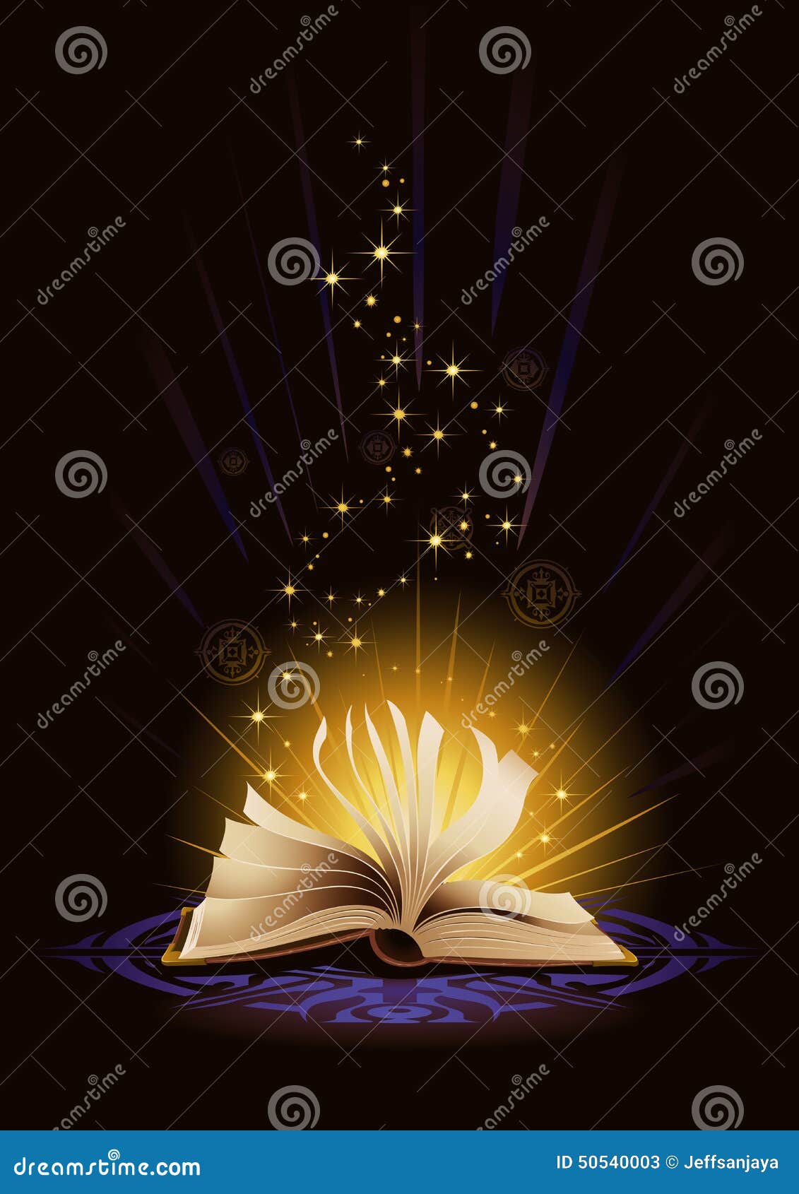 Magic Book With Magic Lights Stock Photo, Picture and Royalty Free