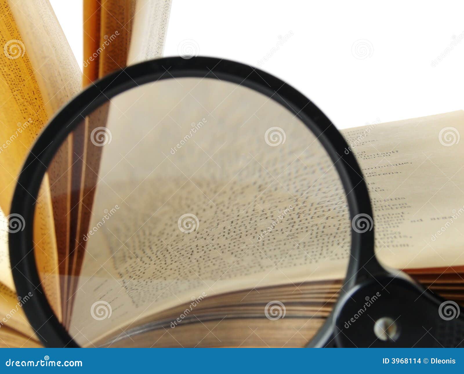Book with magnifying glass stock photo. Image of conceptual 3968114