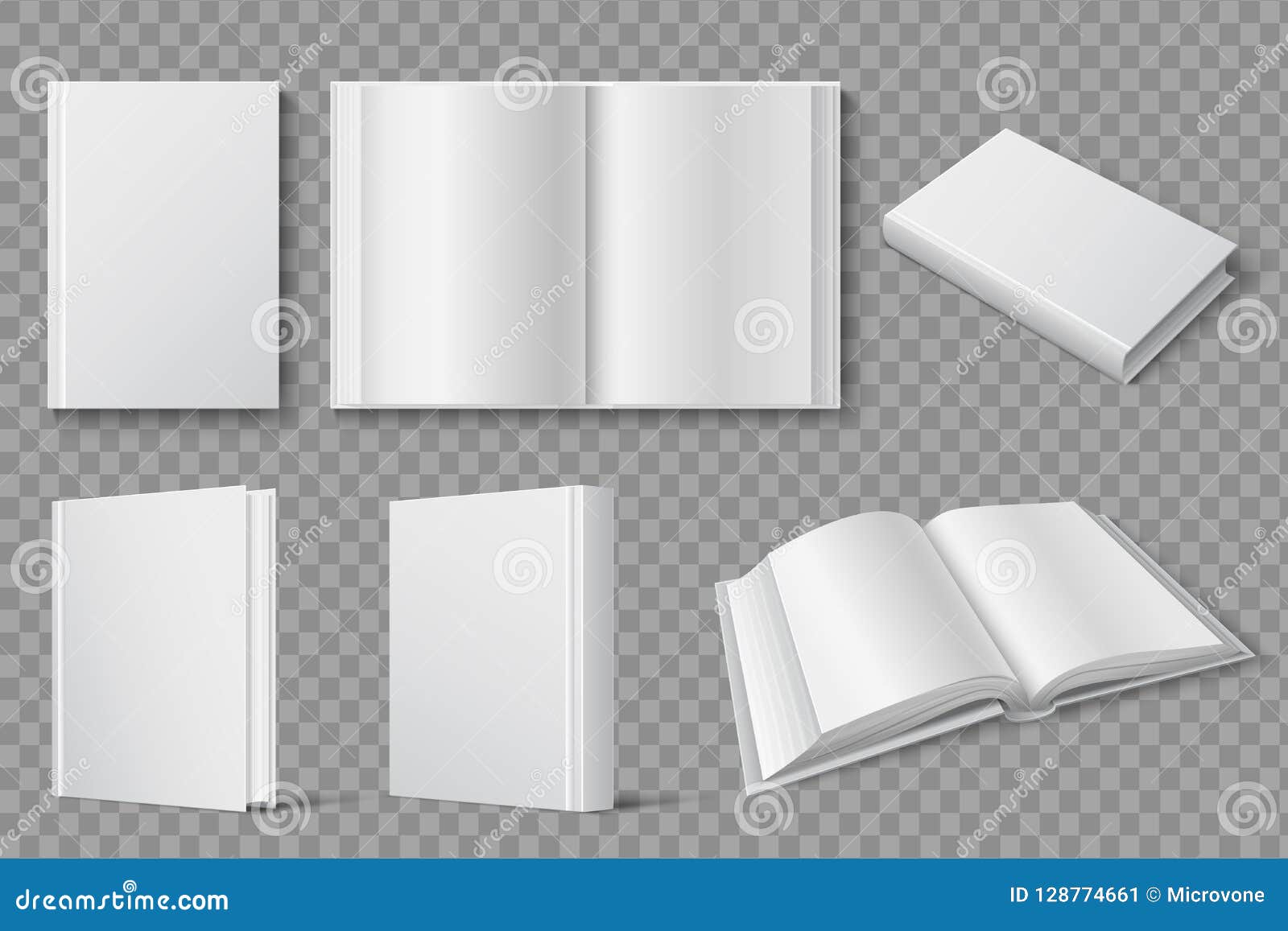 Empty book mockup. Opened 3d realistic booklet or brochure soft