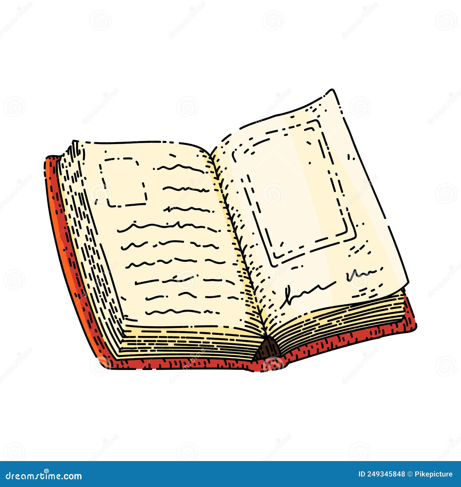 Open Book, Hand-drawing. Vector Illustration. Stock Vector