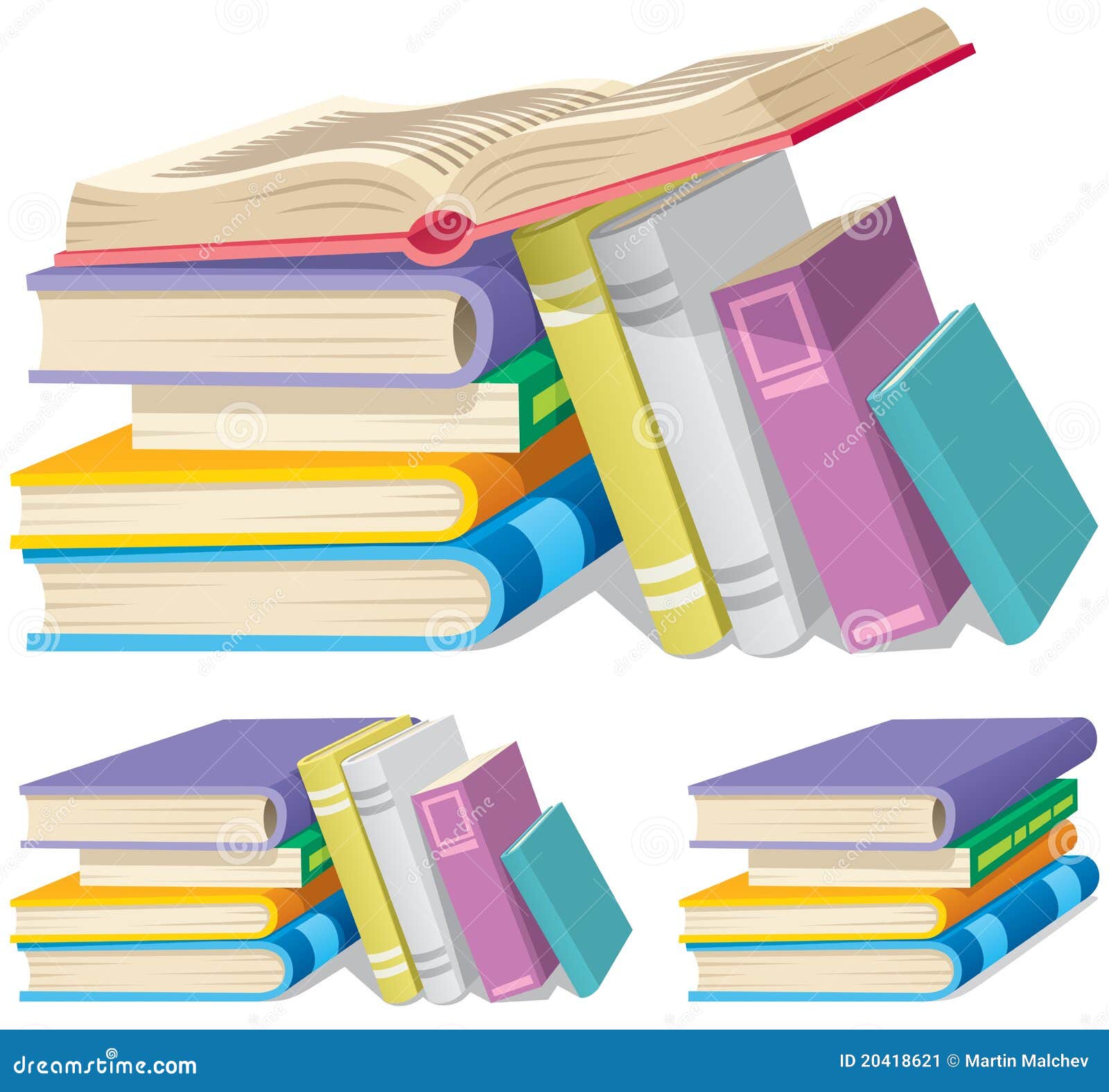 Book Pile stock vector. Illustration of educational, graduation - 20418621