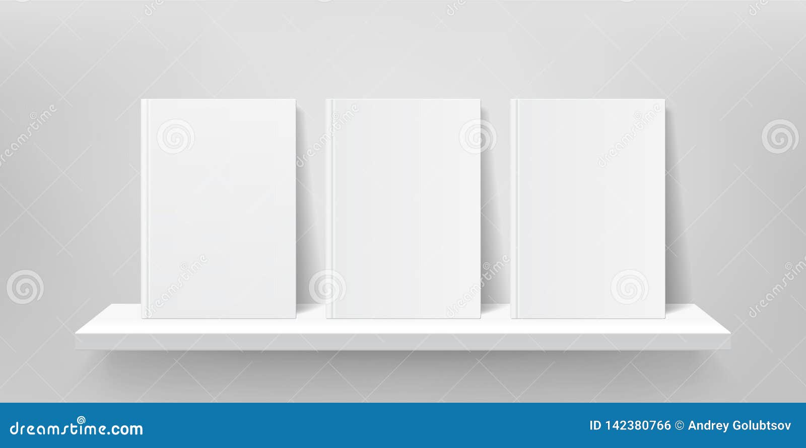 Download Book Shelf Mockup. Vector Bookshelf Wall, Book Front ...