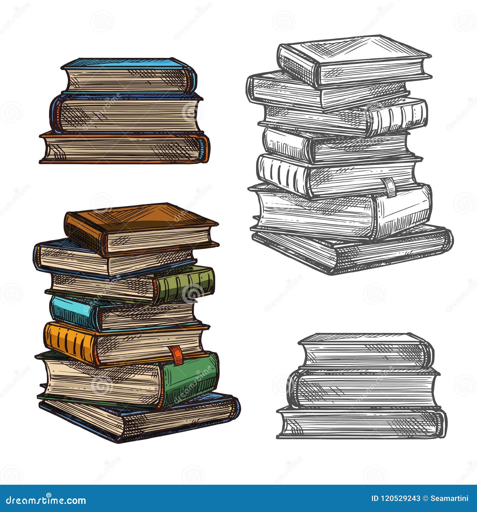 Library Book Sketch Stock Illustrations – 9,550 Library Book