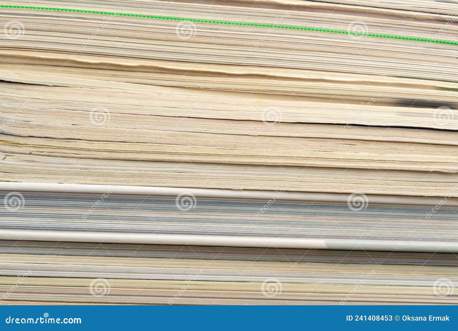 book stack texture background, old magazine edges