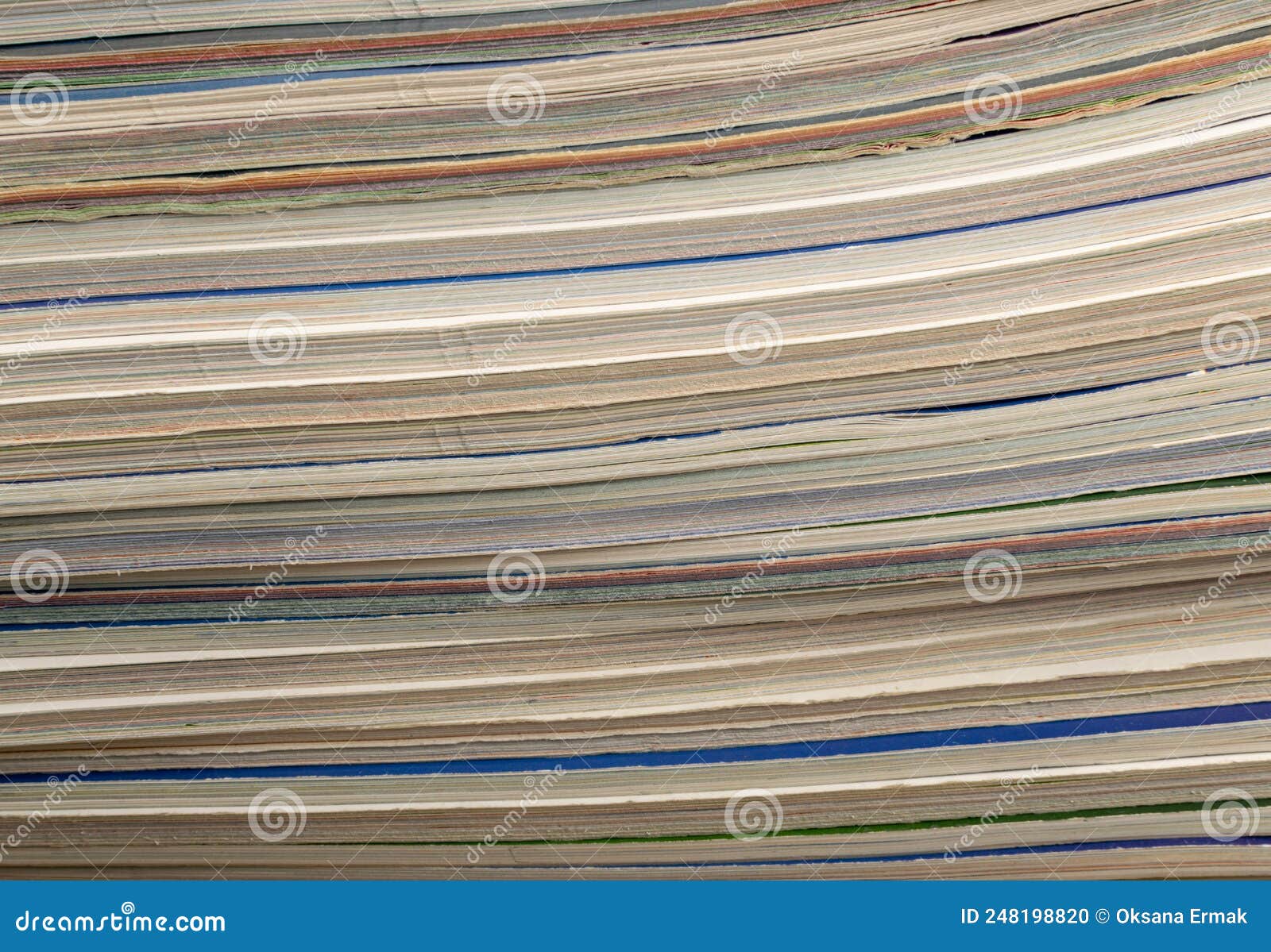 book stack texture background, old magazine edges